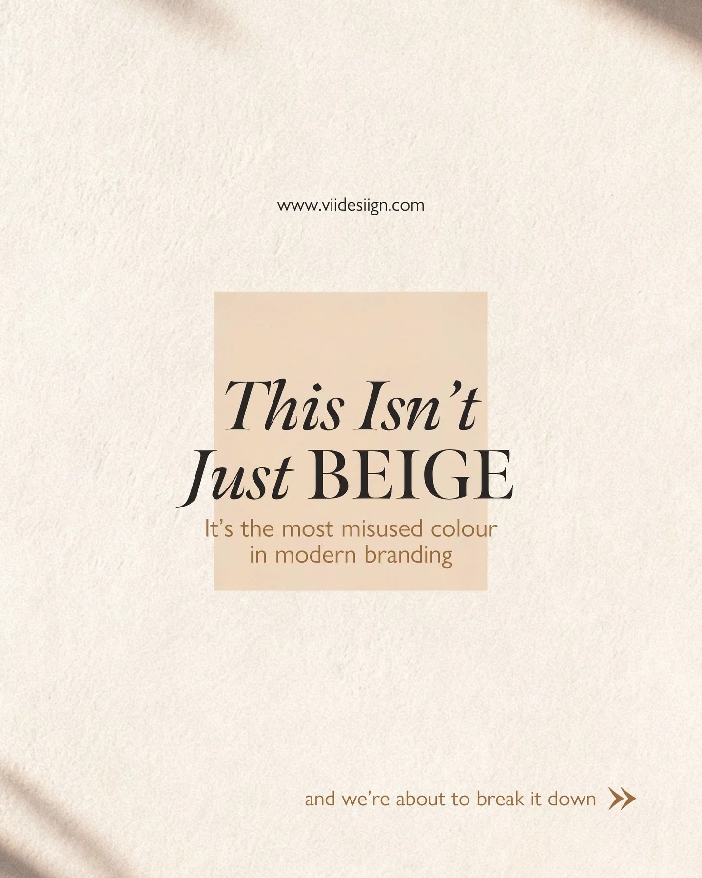Beige is never just beige.

It&rsquo;s the colour brands choose when they want to feel calm, minimal, understated 
but too often, it becomes the colour they choose when they don&rsquo;t want to choose at all.

At Viidesiign, we treat beige like any o