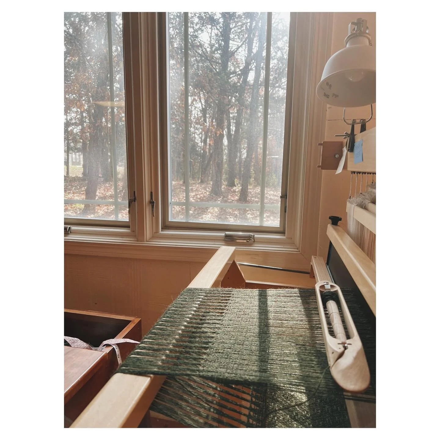 More studio light on the looms!  #floorloom #weavingstudio #naturallight