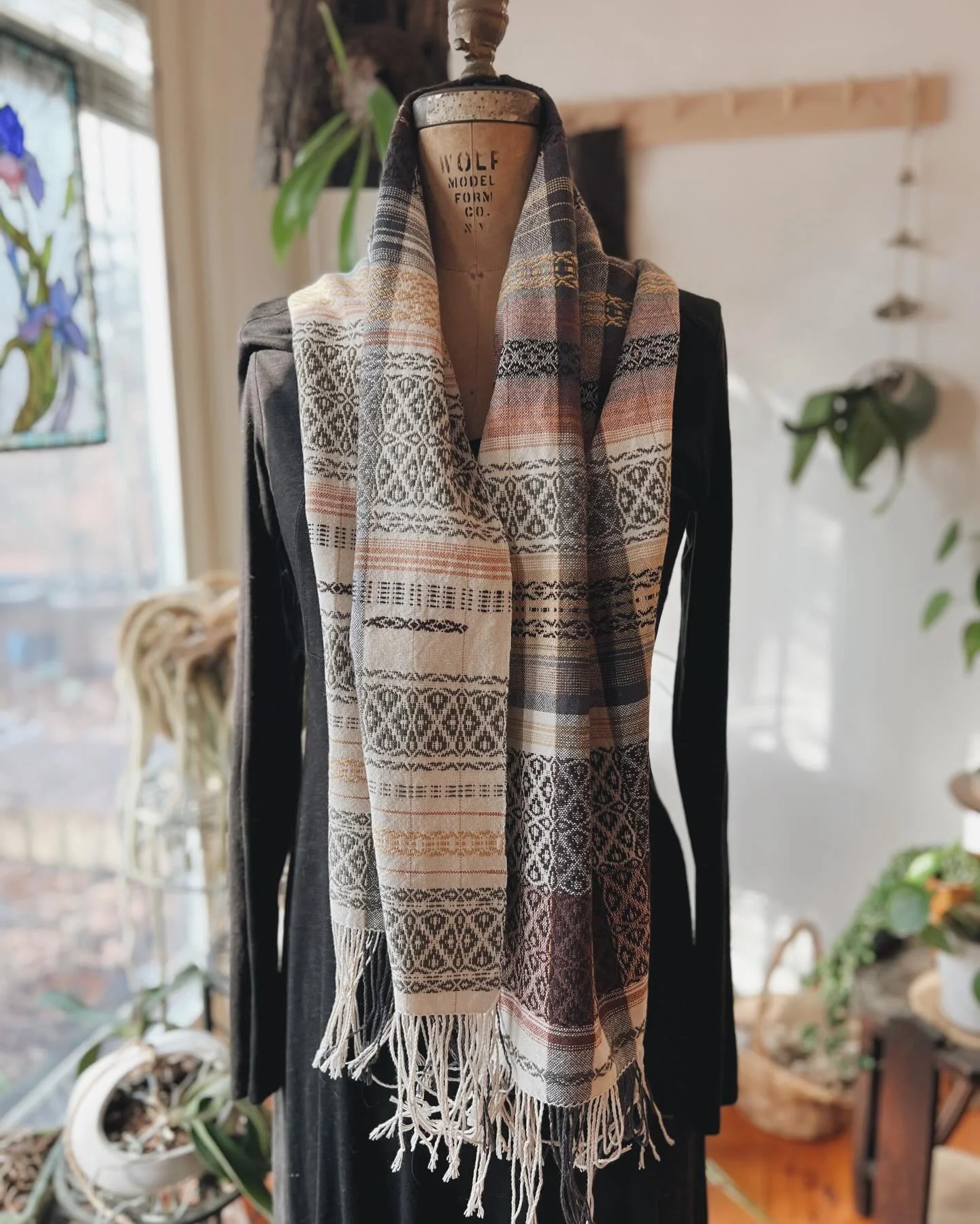 Autumn in the Woods scarf. The only full size scarf from this series. Cotton and linen. 
.
.
.
#scarf #handwoven #naturalfibers #handmade #finecraft