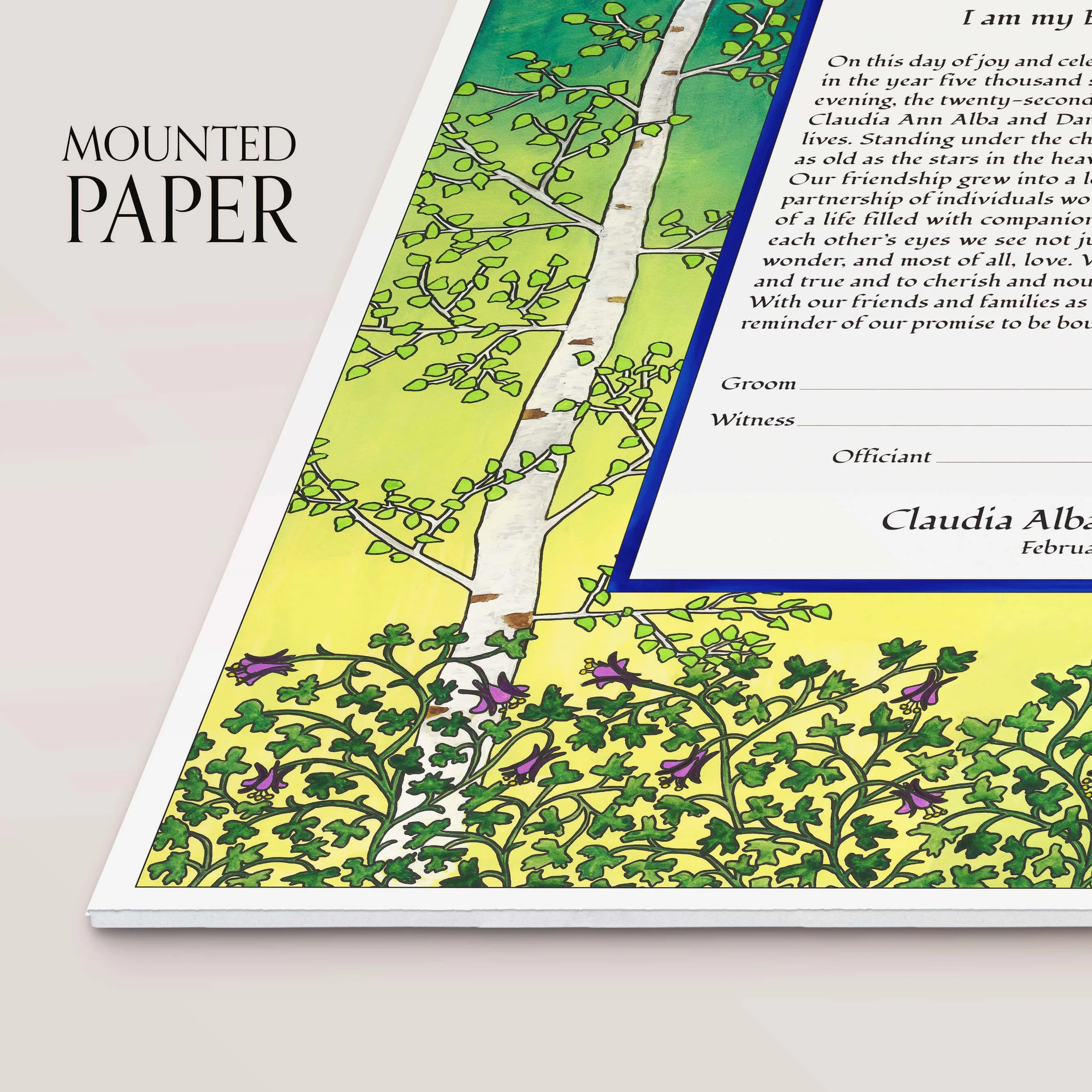6 raise my eyes ketubah mounted paper closeup.jpg