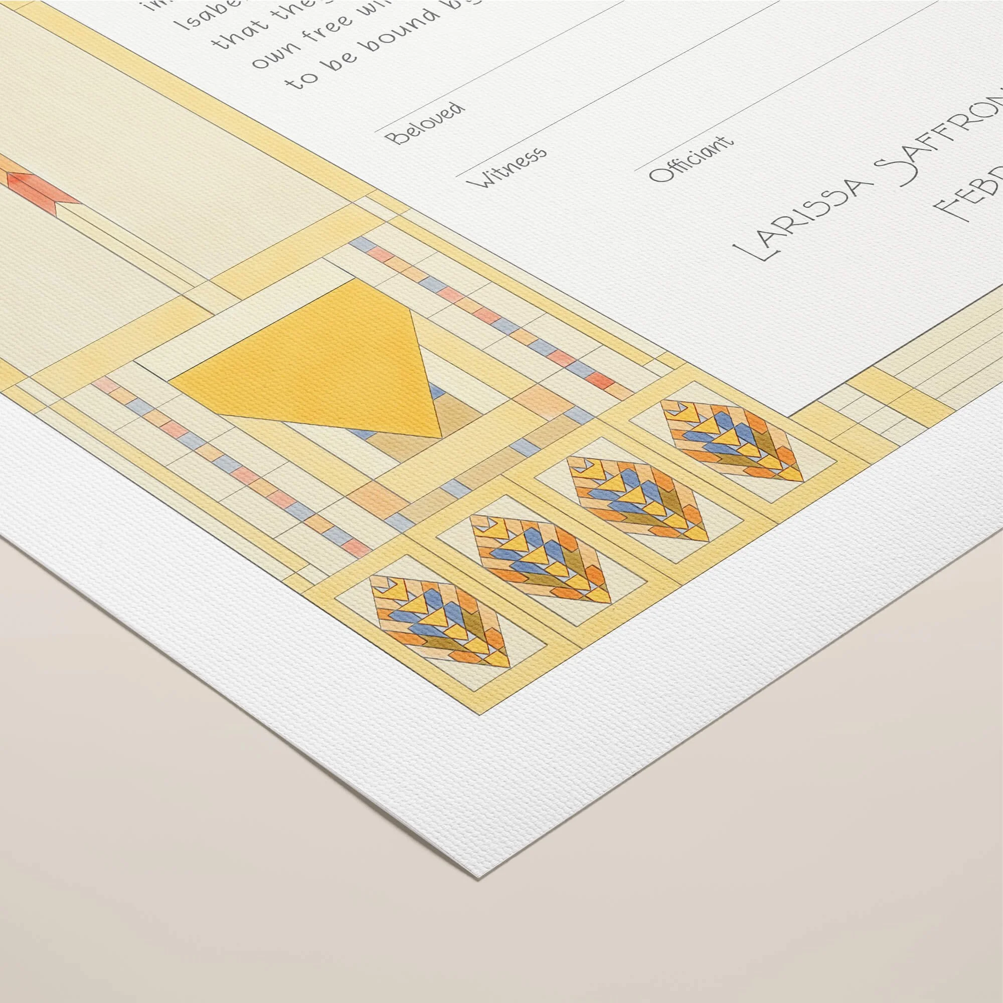 9 A art deco tree of life ketubah portrait rolled canvas closeup 1.jpg