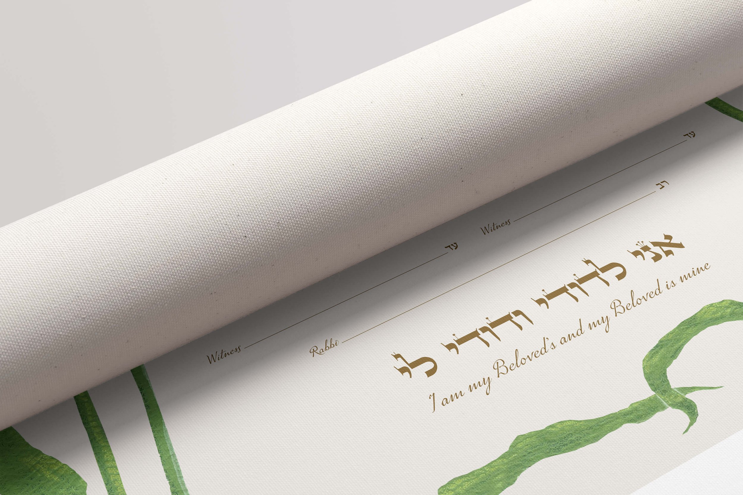 irises ketubah rolled canvas unrolling.jpg