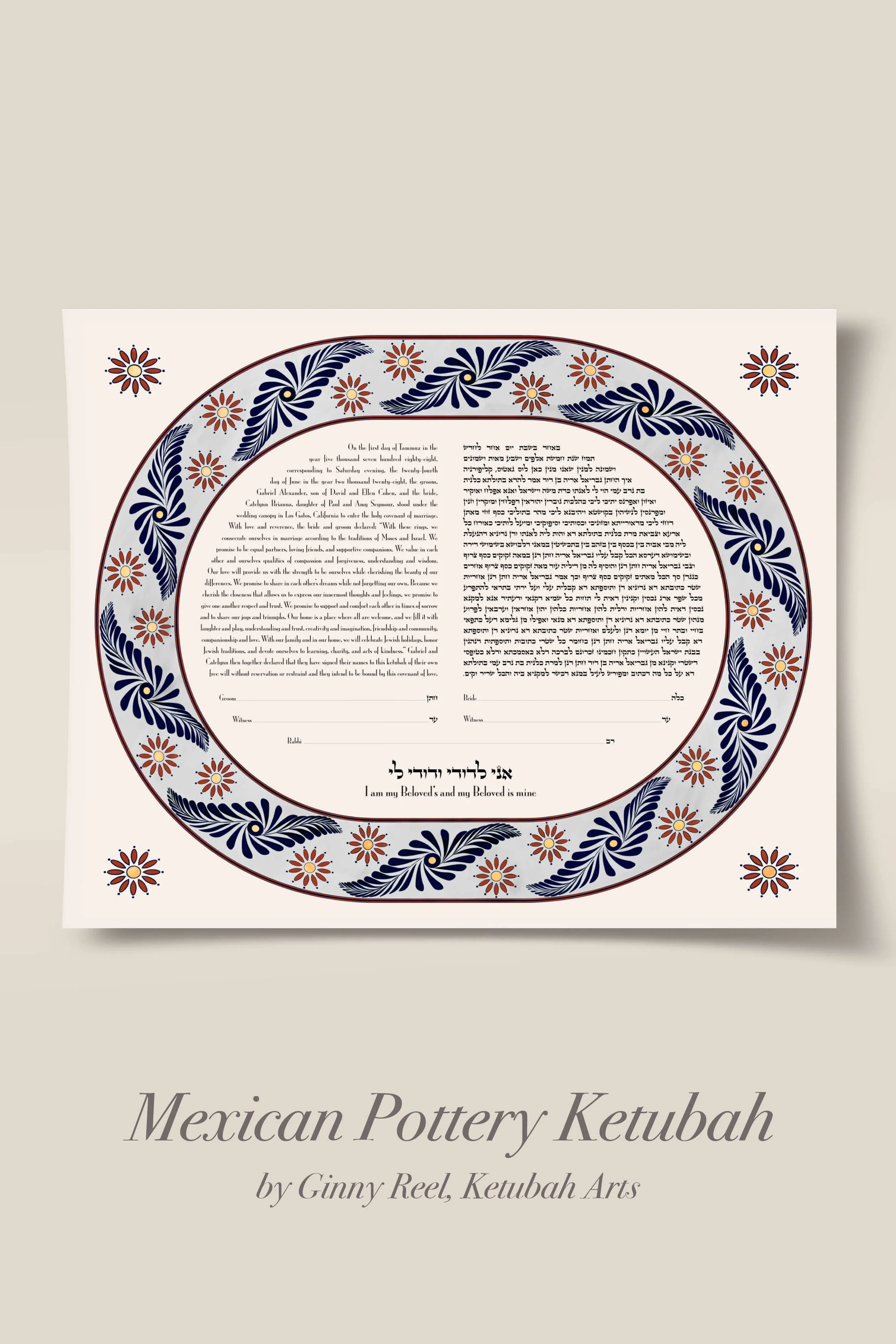 Mexican Pottery ketubah Ginny Reel ketubah arts.jpg