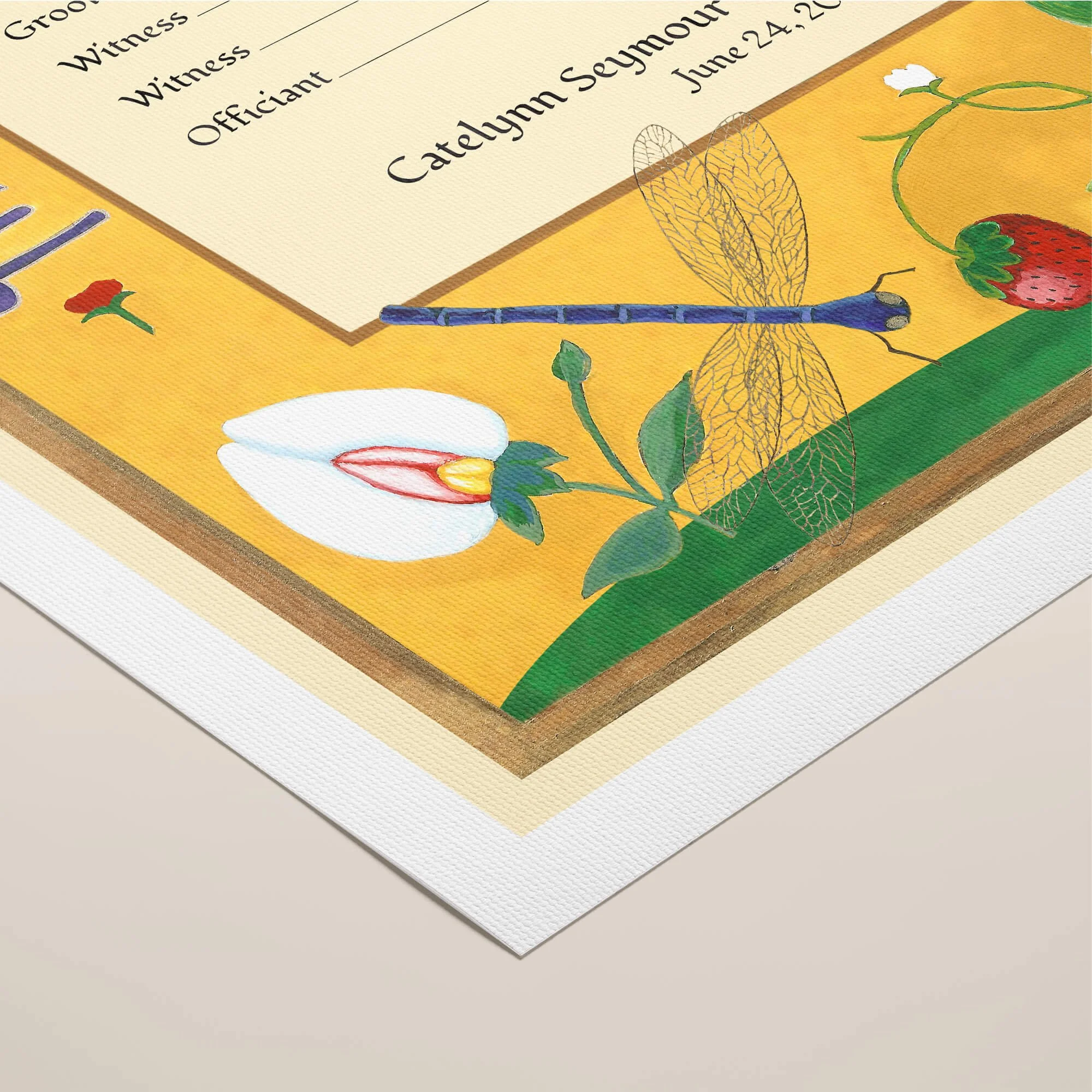 9 A ahavah ketubah rolled canvas closeup 1.jpg