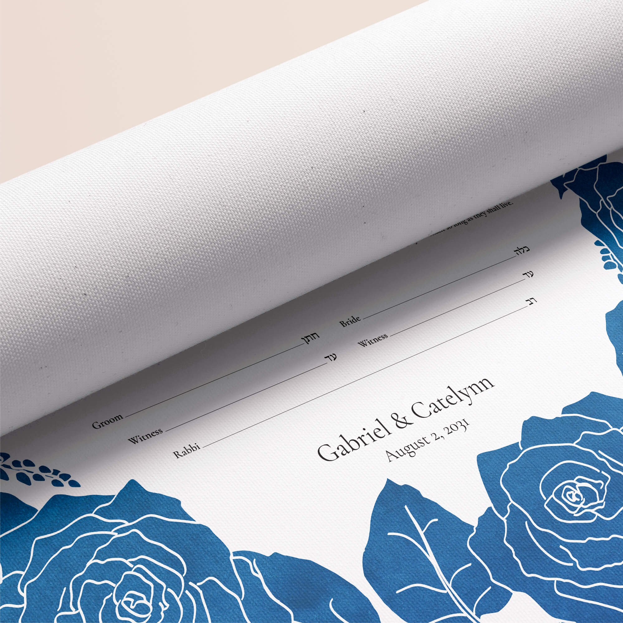 10 Seven Roses Ketubah rolled canvas closeup 2.jpg