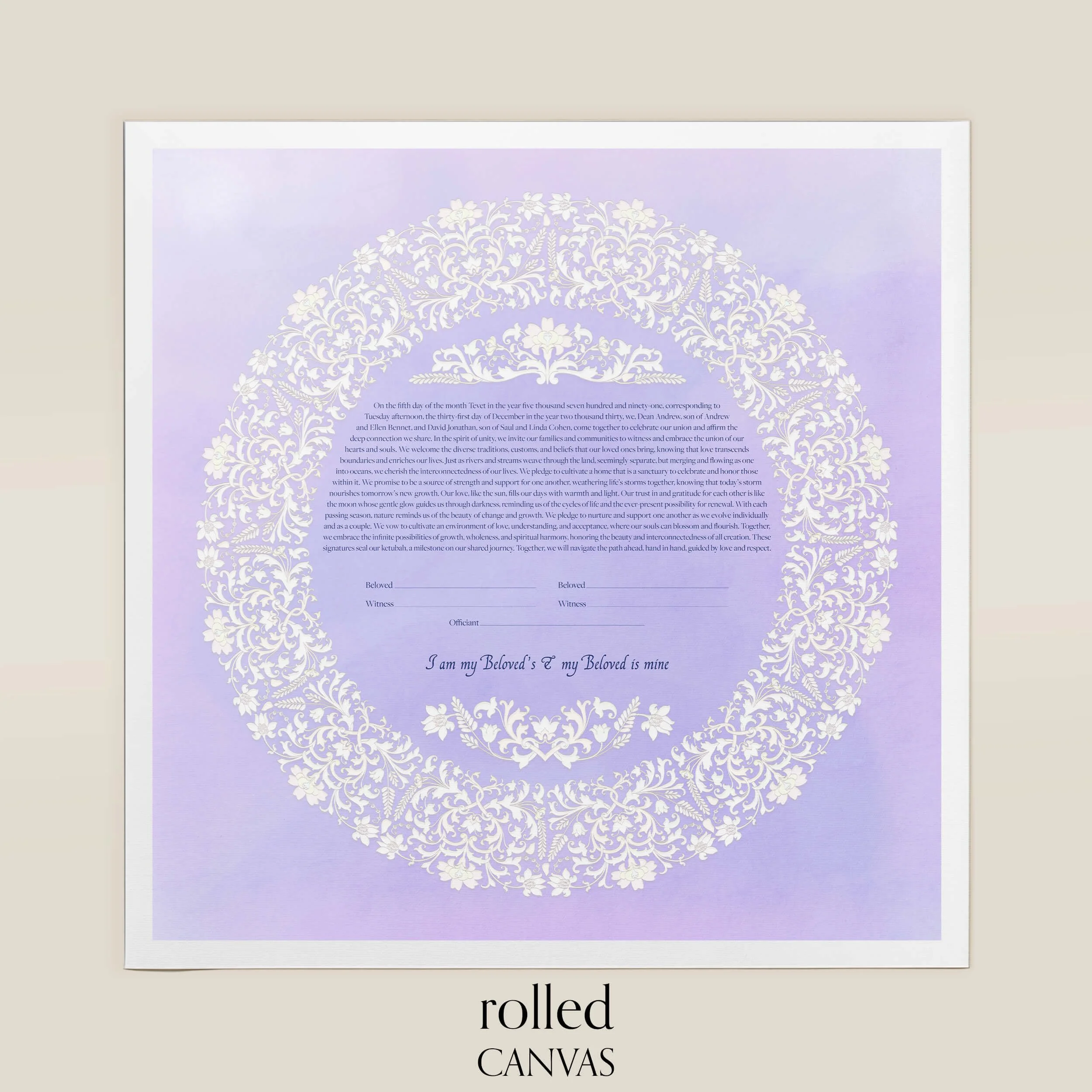 7 lavender and lace ketubah rolled canvas.jpg