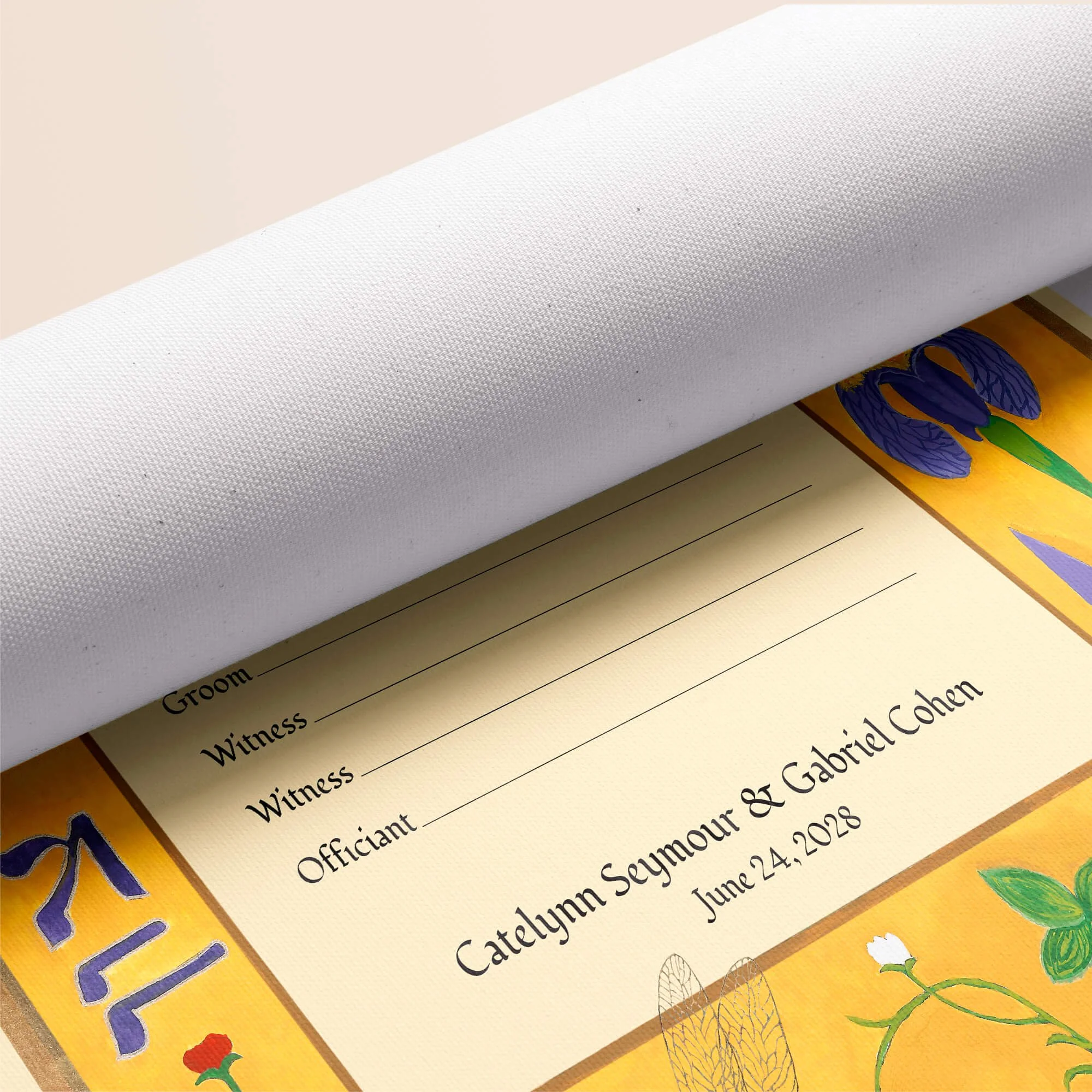 10 ahavah ketubah rolled canvas closeup 2.jpg