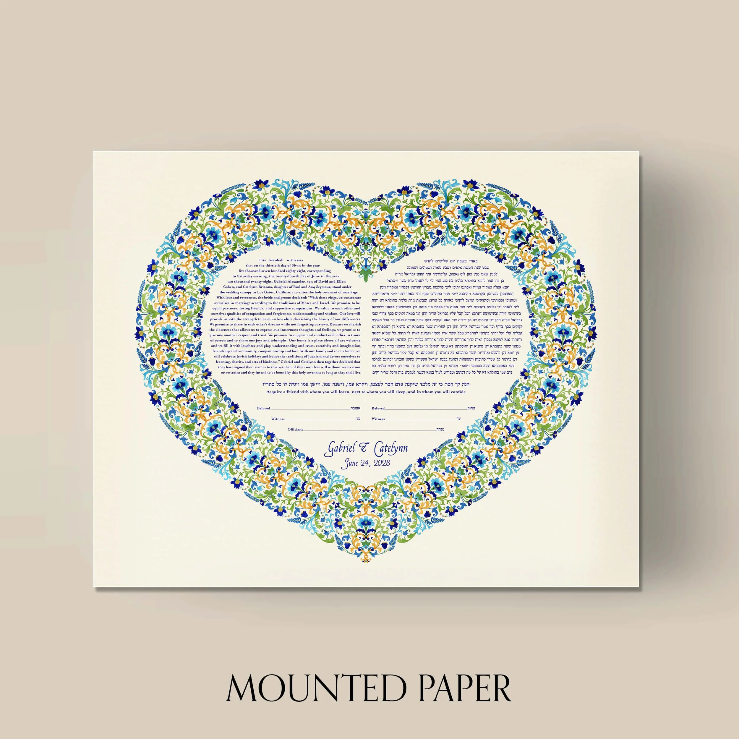5 florentine heart ketubah mounted paper.jpg