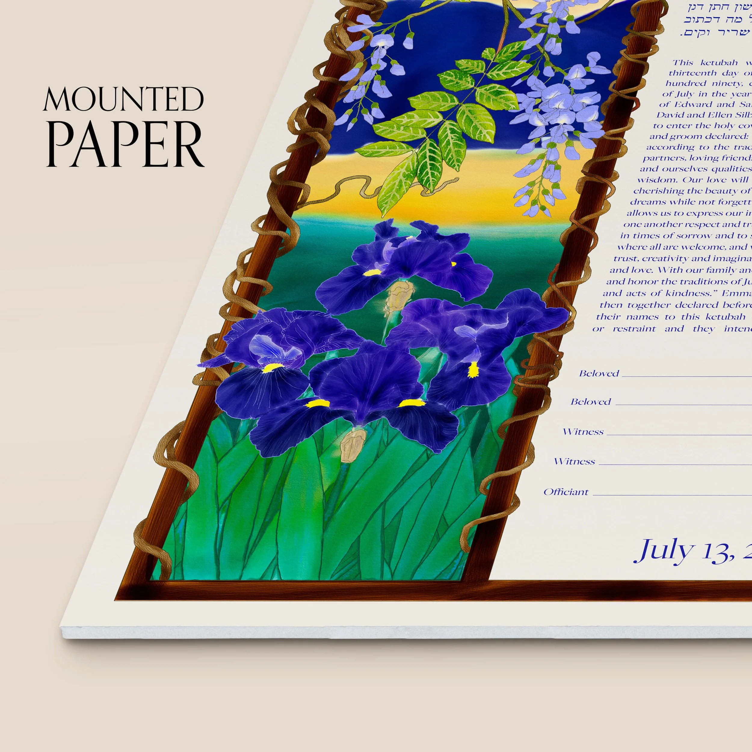 6 bliss ketubah mounted paper closeup.jpg