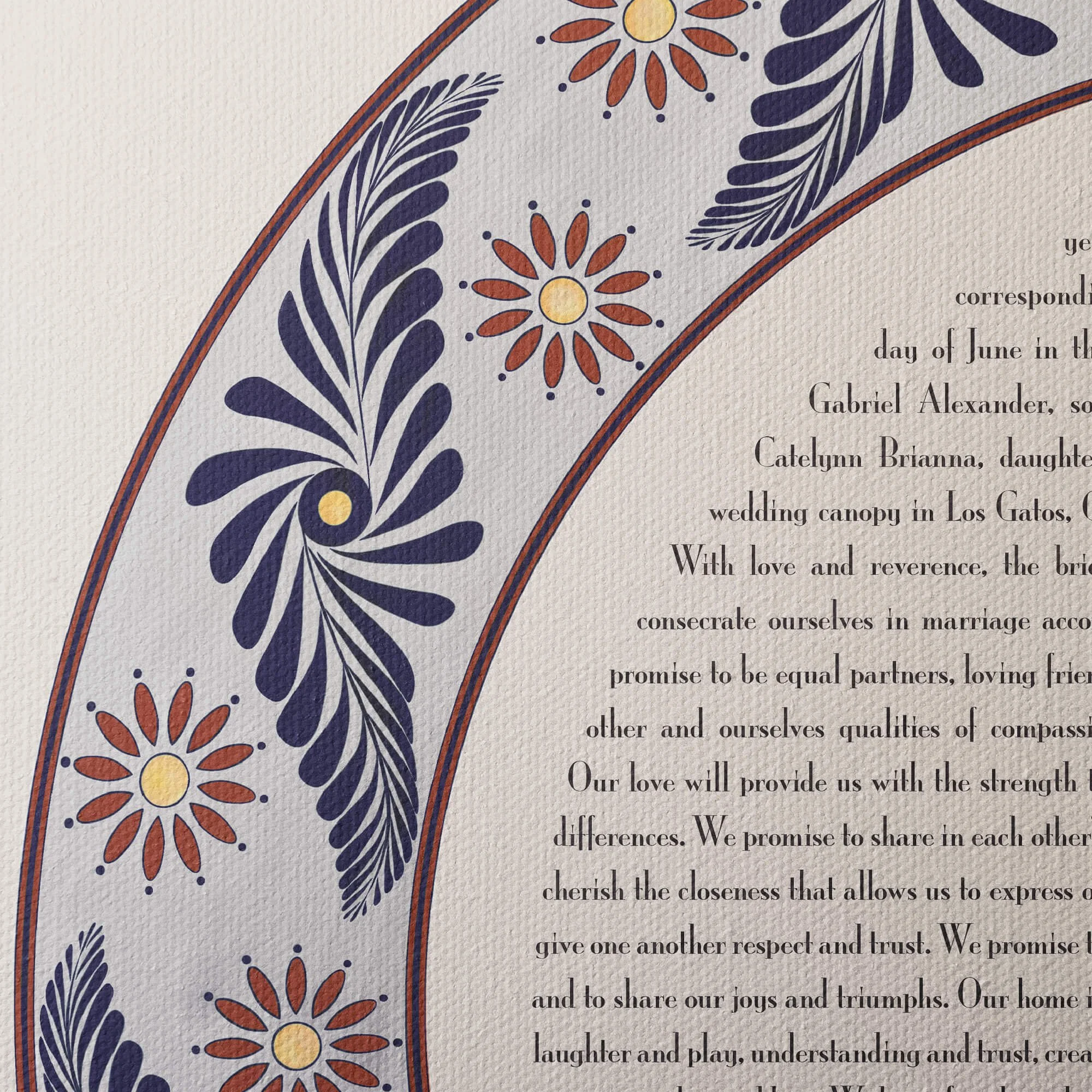 12 mexican pottery ketubah gallery canvas closeup 2.jpg