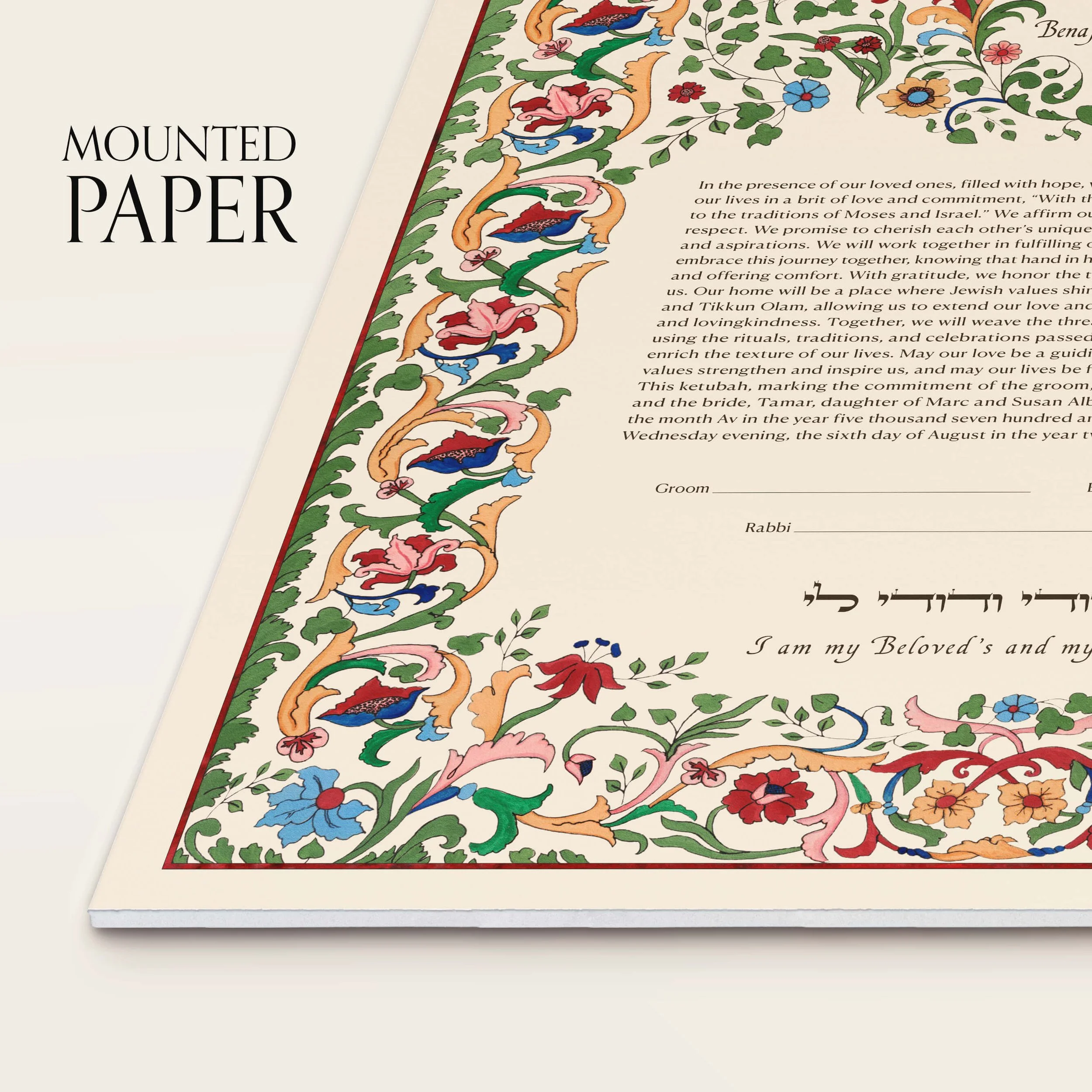 6 Keter Double Ketubah mounted paper closeup.jpg