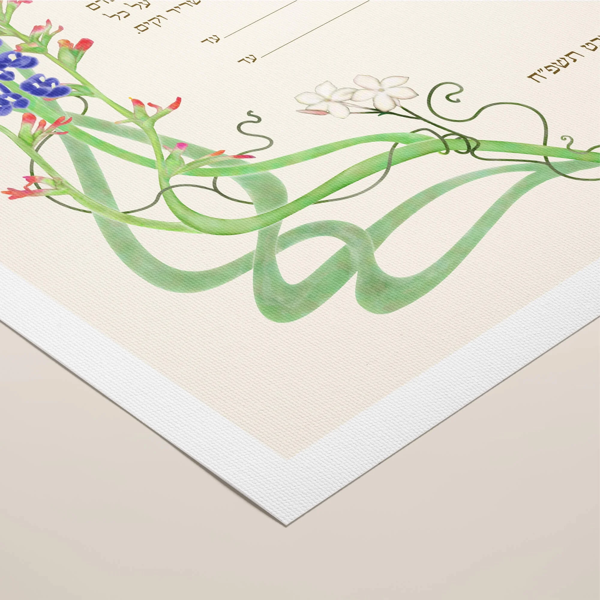 9 A deep in the heart ketubah portrait rolled canvas closeup 1.jpg