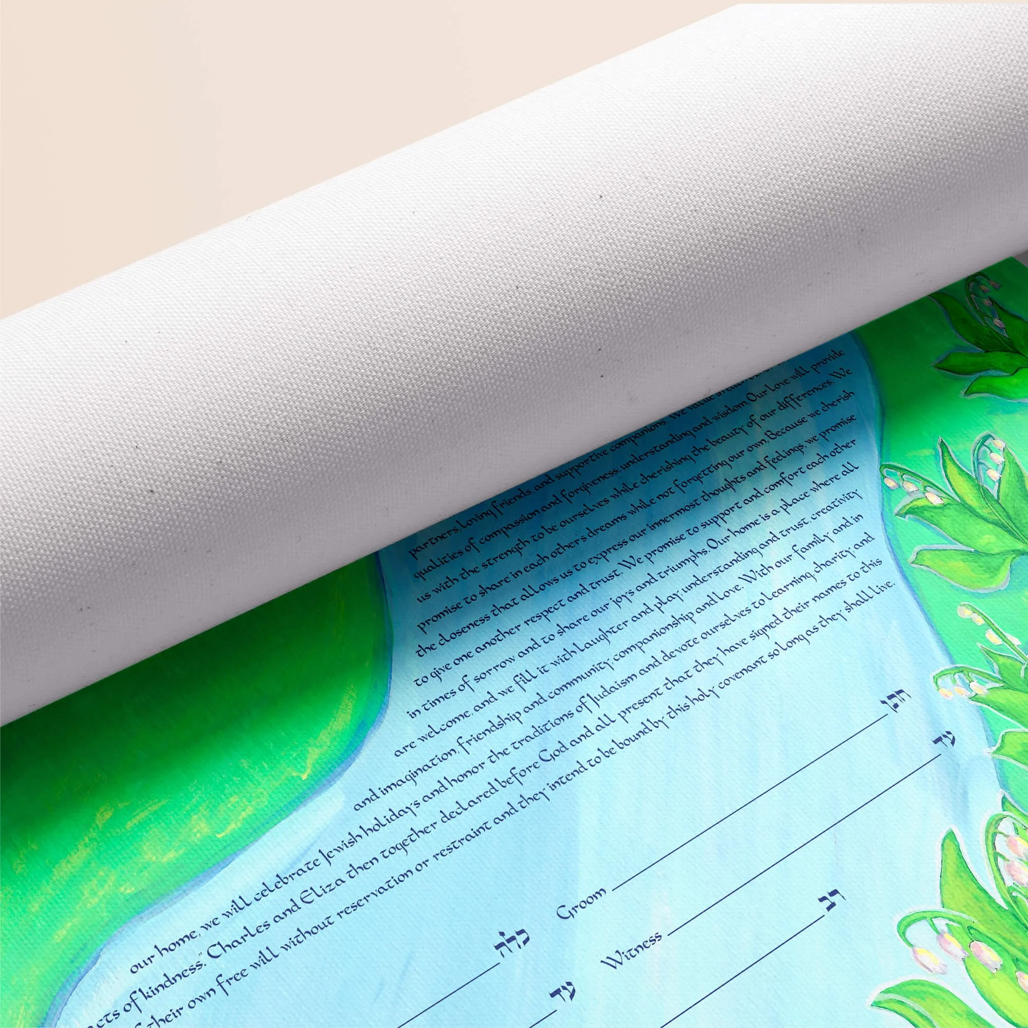 10 down in the valley ketubah rolled canvas closeup 2.jpg