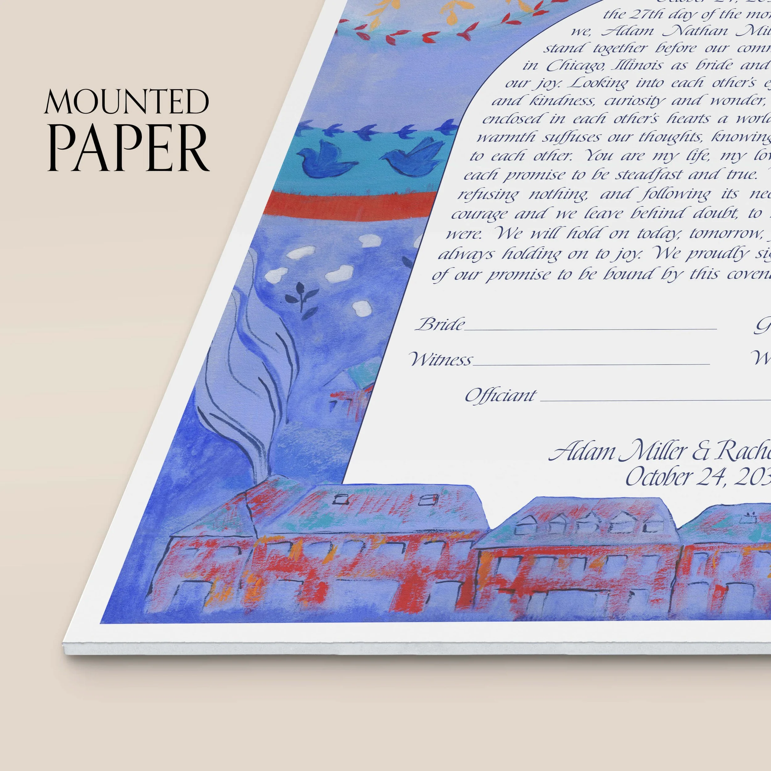 6 night garden ketubah mounted paper closeup.jpg