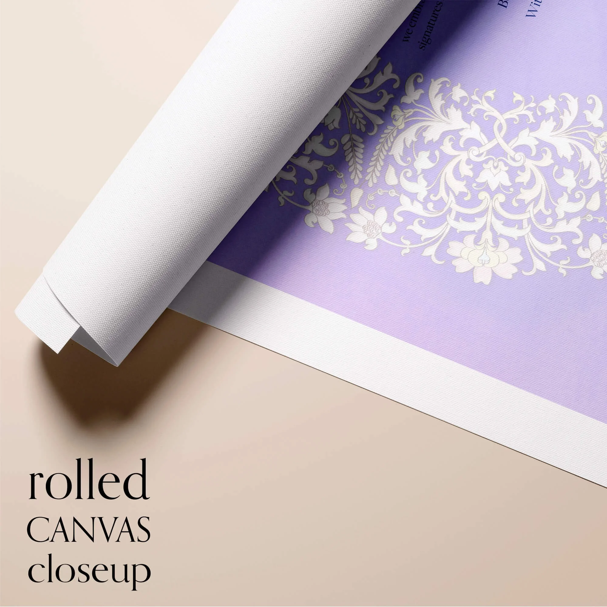 9 lavender and lace ketubah rolled canvas closeup 1.jpg