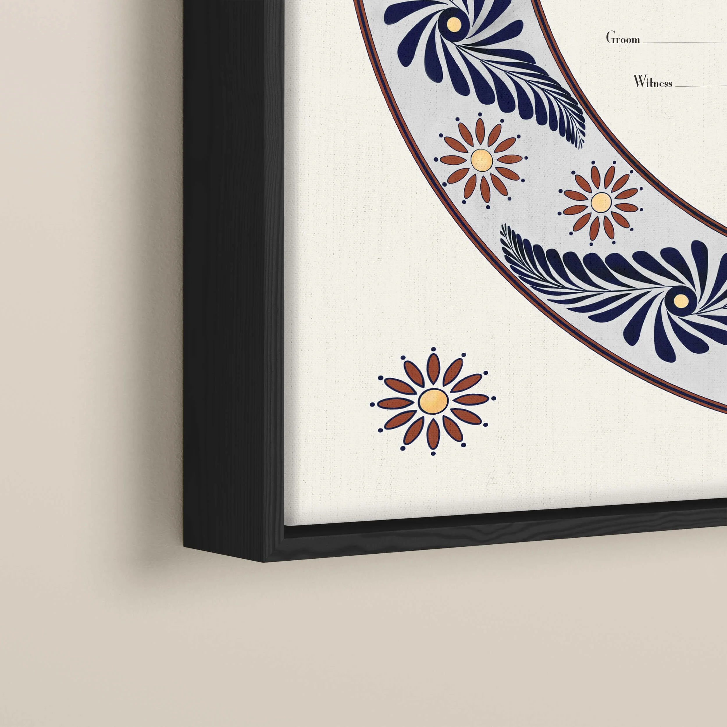 15 mexican pottery ketubah angle float frame.jpg