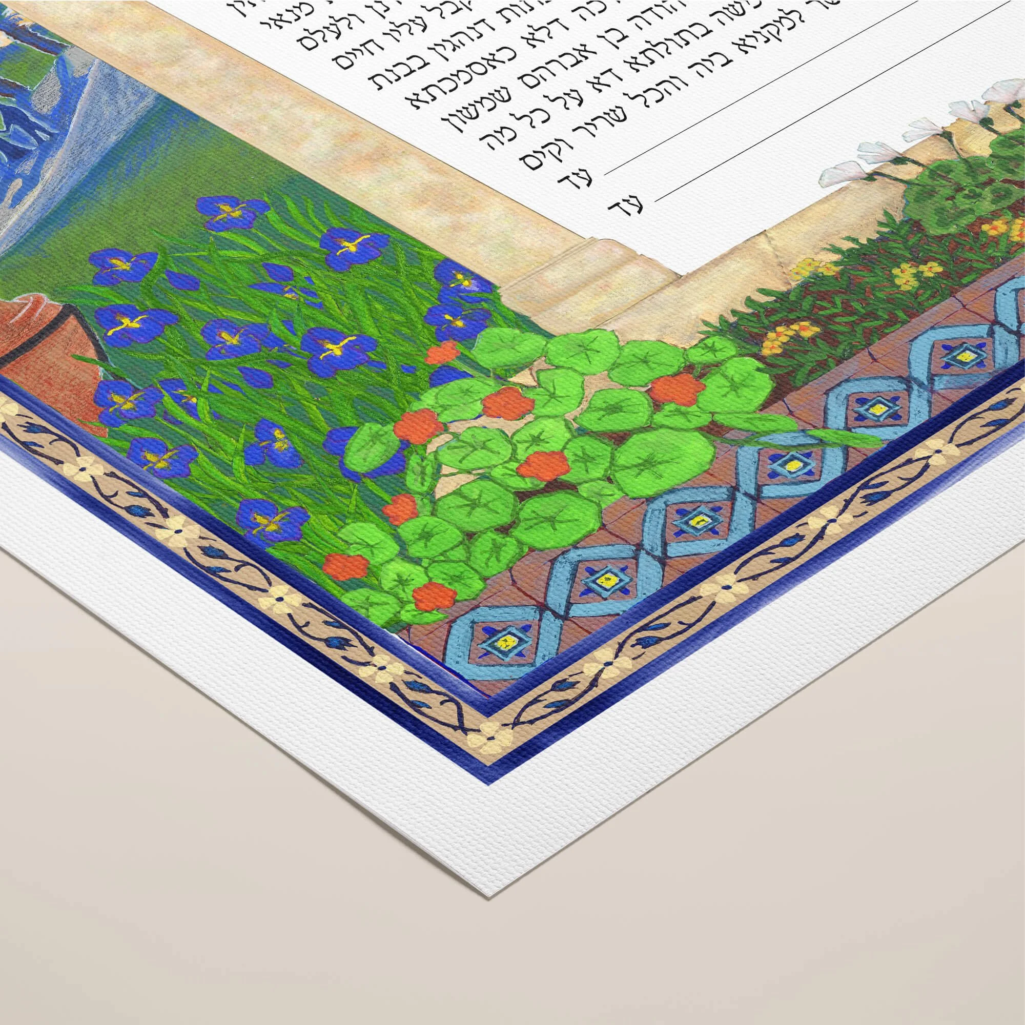 9 A jerusalem ketubah rolled canvas closeup 1.jpg