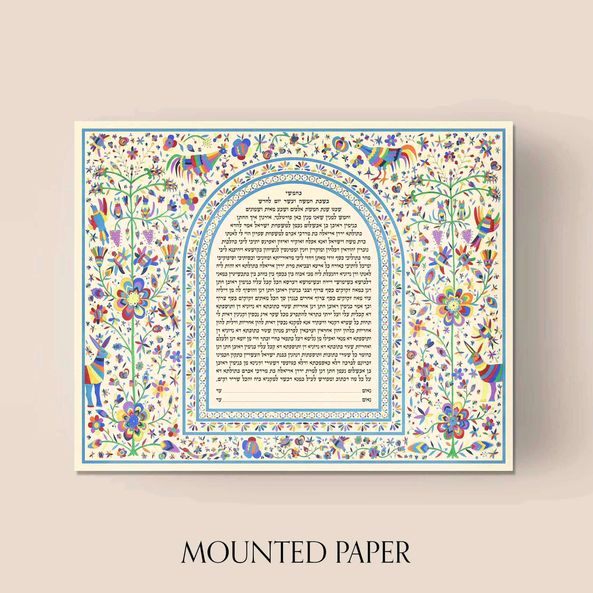 5 mexican embroidery ketubah mounted paper.jpg