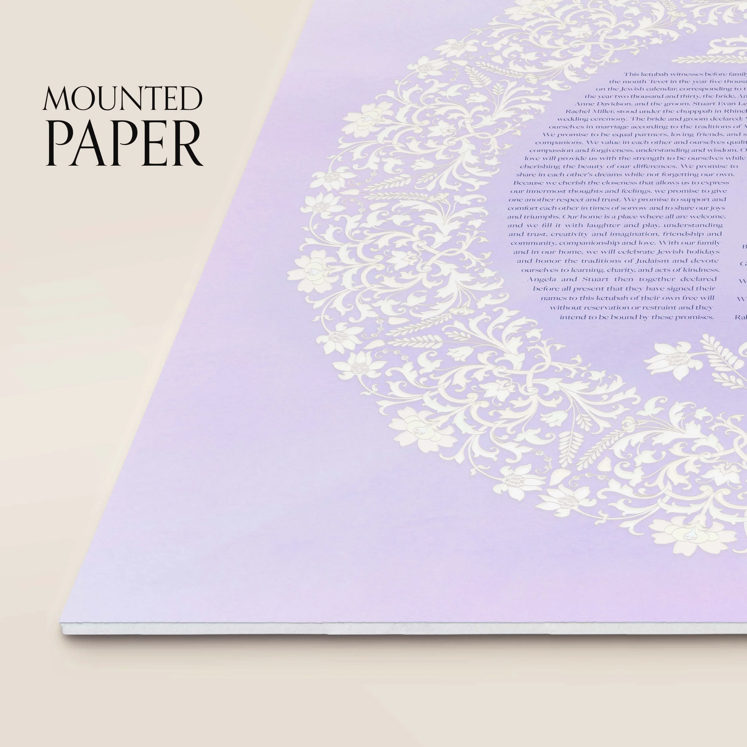 6 lavender and lace ketubah mounted paper closeup 2.jpg