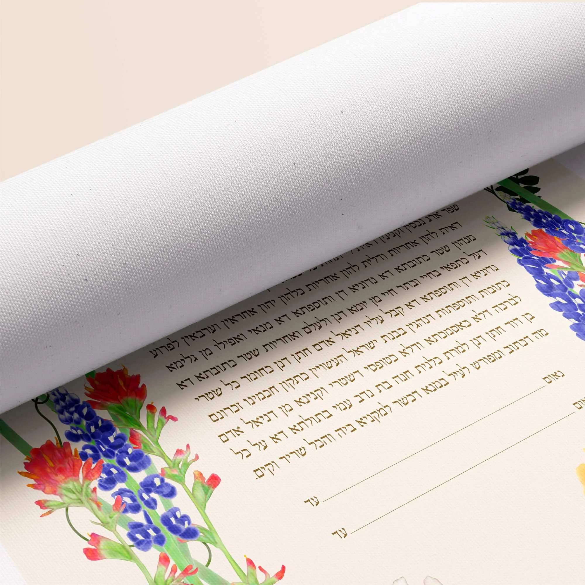 10 deep in the heart ketubah rolled canvas closeup 2.jpg