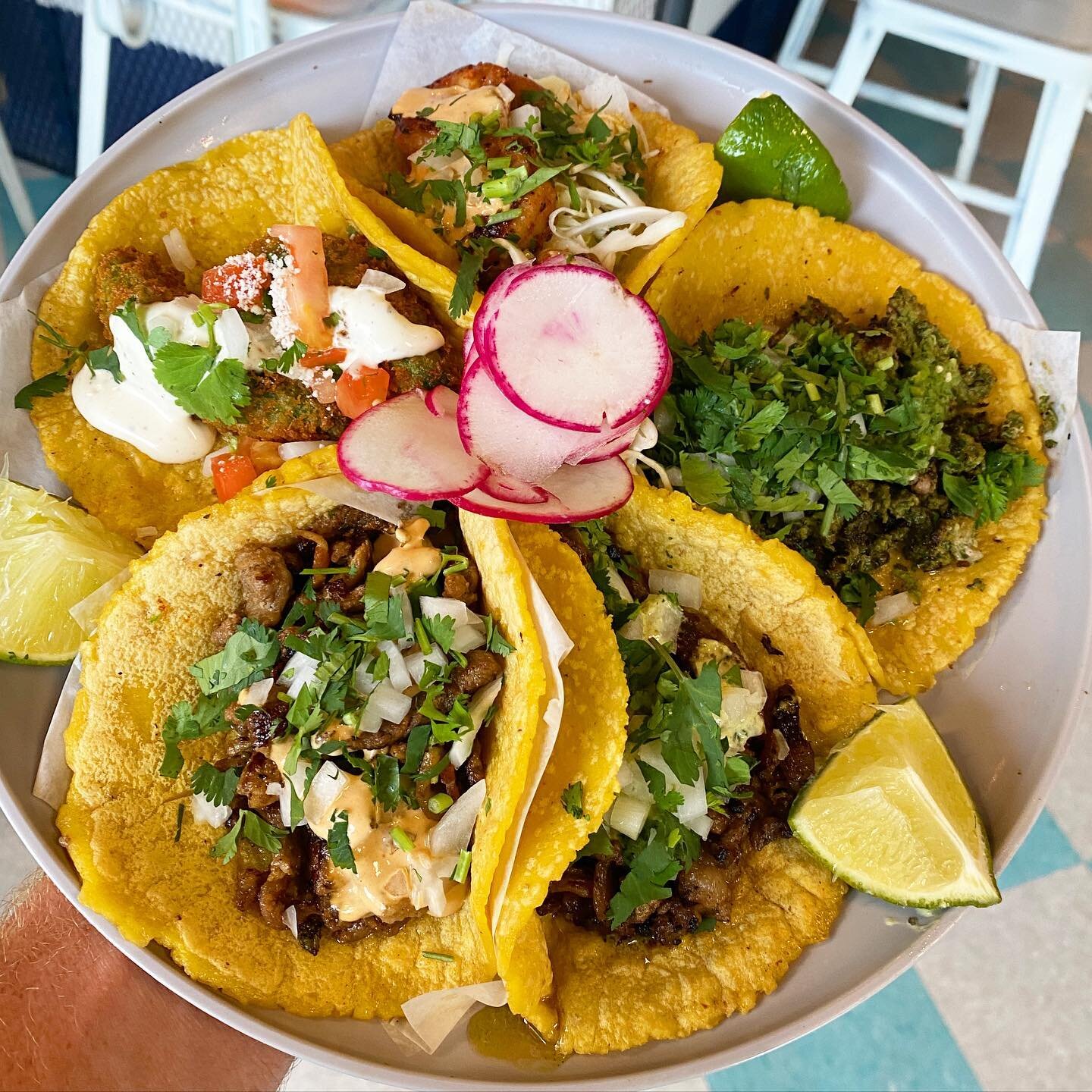 Tortillas hechas a mano. We use fresh corn masa to hand make every tortilla to order. You can taste the love!