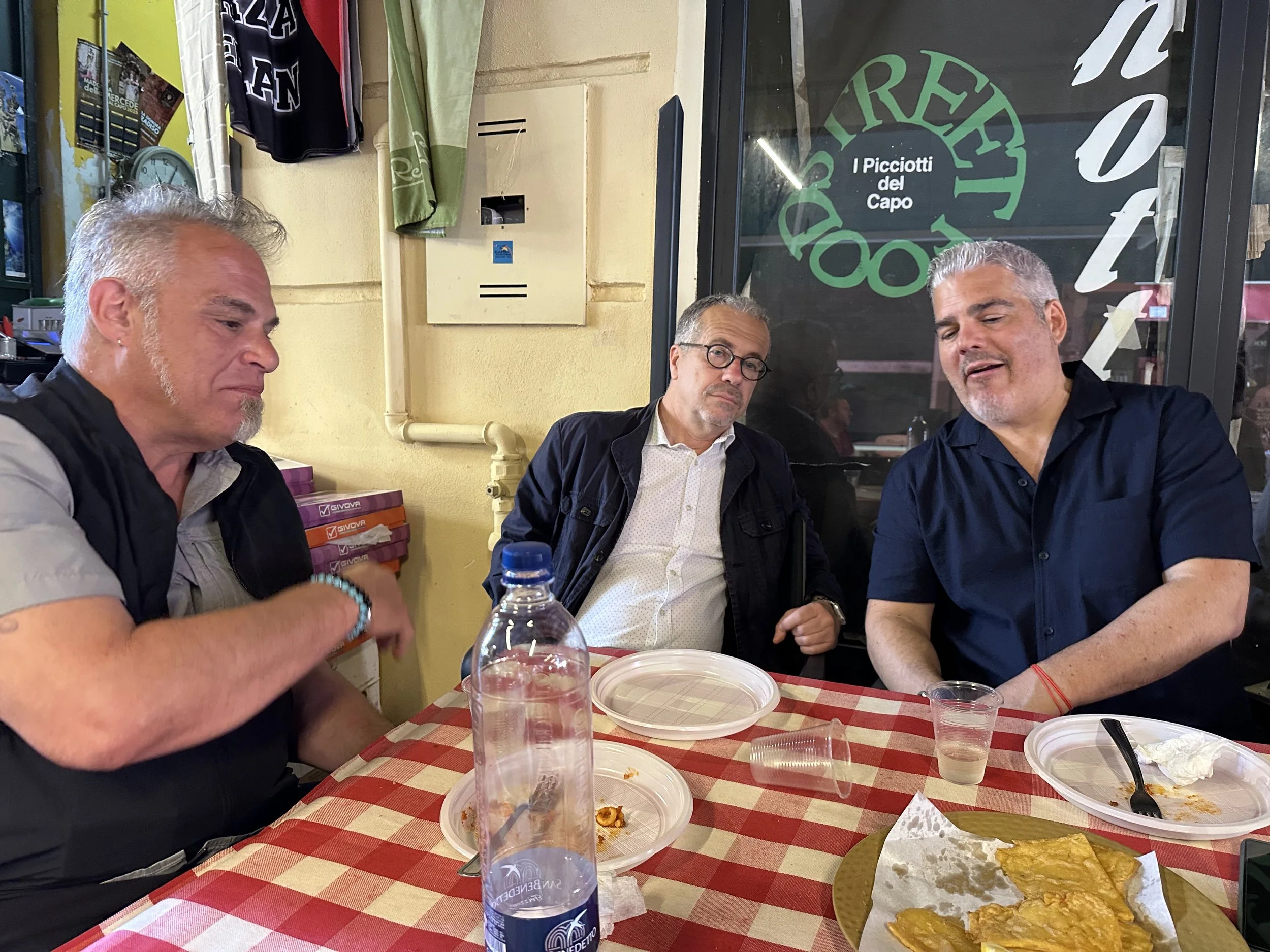 Chef Ric, Alberto and Sacha enjoying our meal