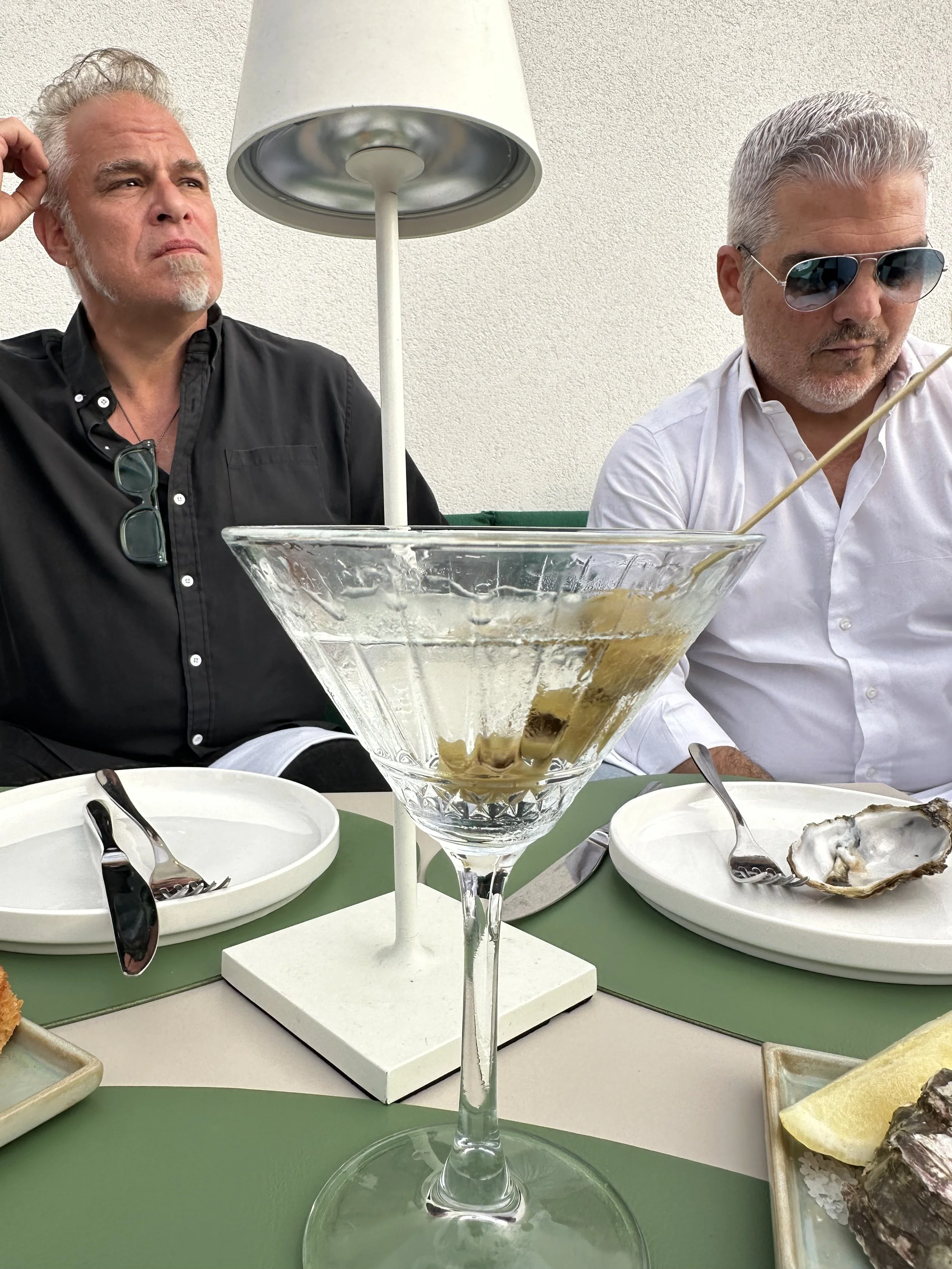 A dry martini with Chef Ric and Sacha