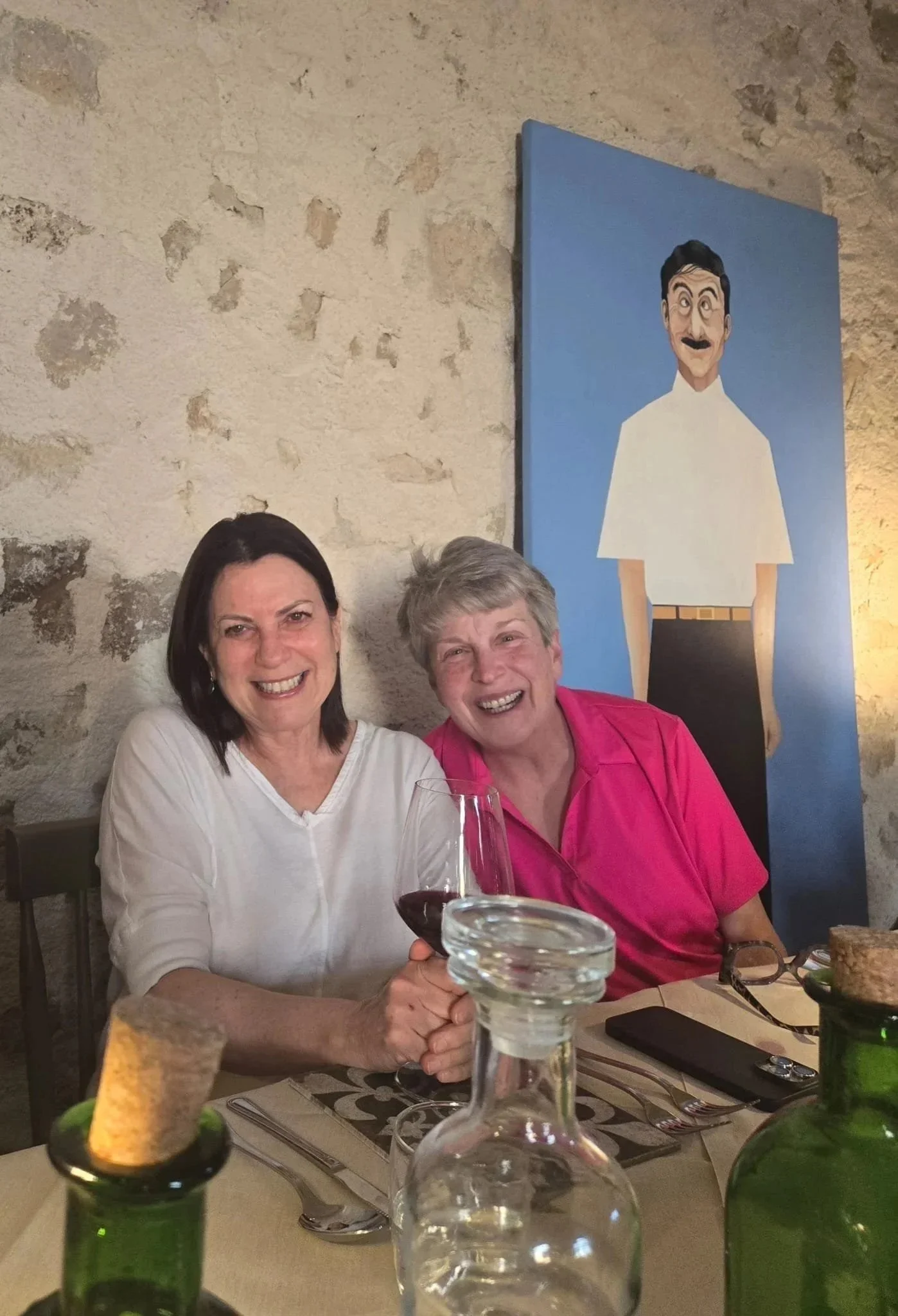 Helene and I near our boyfriend at The Resort Fontes Episcopi in Aragona Sicily