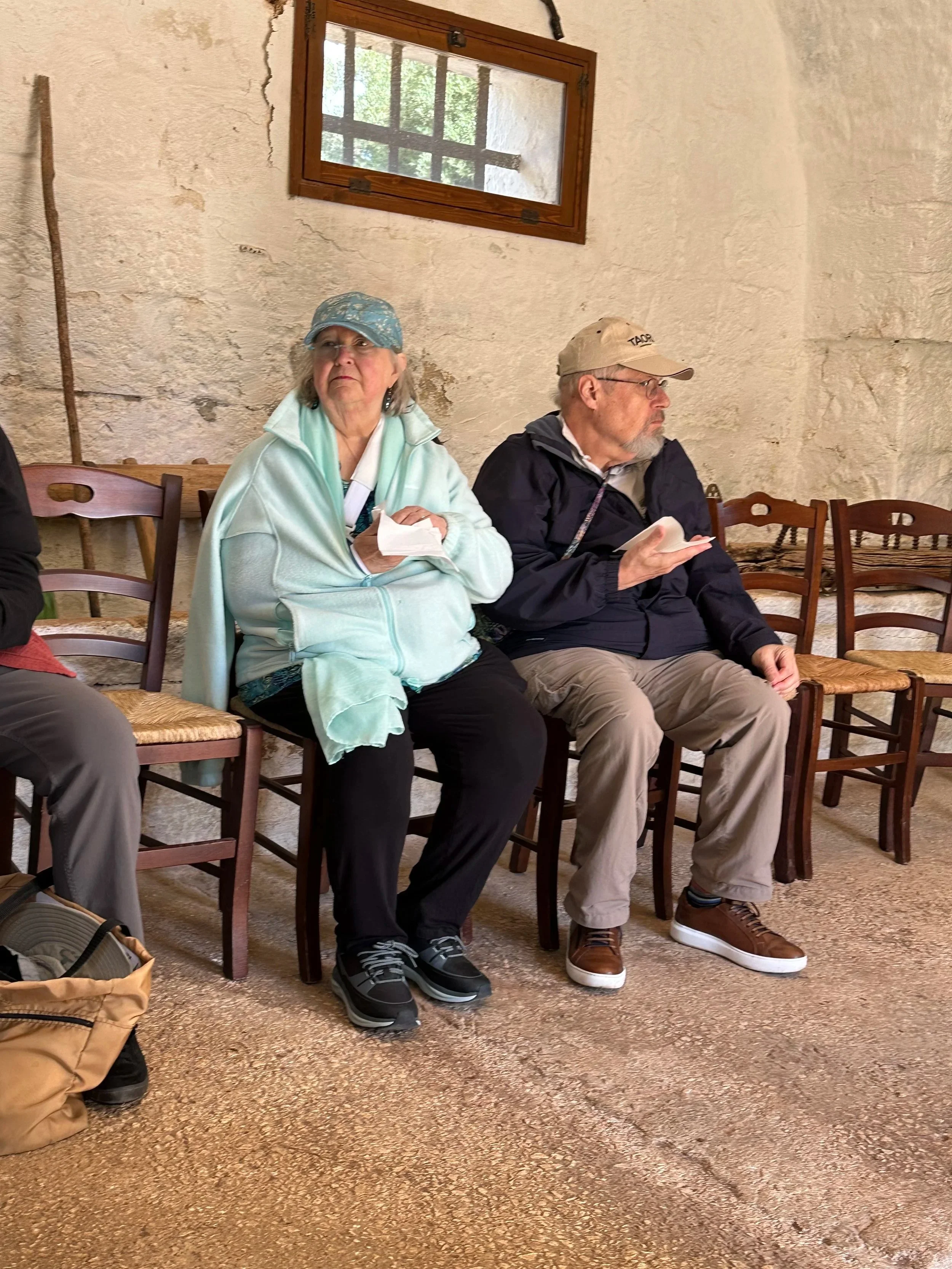 Janis and Peter at our olive oil tasting