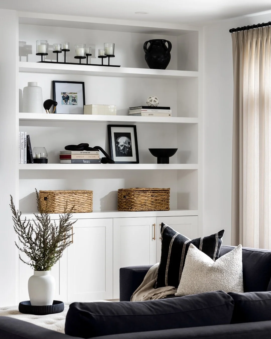 Your renovation has wrapped up, the dust has settled and now you&rsquo;re staring at your beautiful empty built-ins wondering what to do. Here are our top three tips for shelf styling:

1. Mix heights and textures
Combine books, objects and greenery 