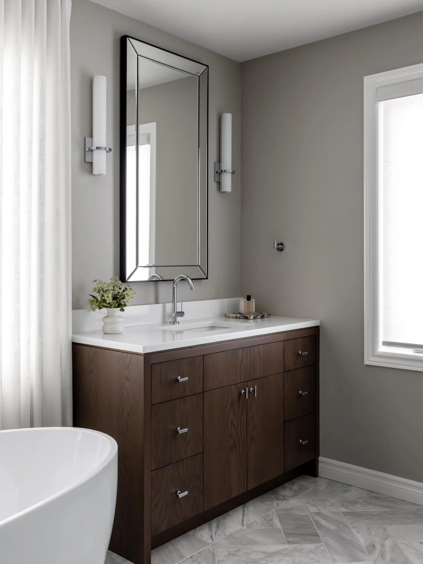 Introducing Project Faircloth &mdash; a recently completed ensuite designed for calm, comfort, and longevity. Our clients came to us ready for a refresh, with a vision for a serene bathroom that would truly stand the test of time.

Construction: @rvr