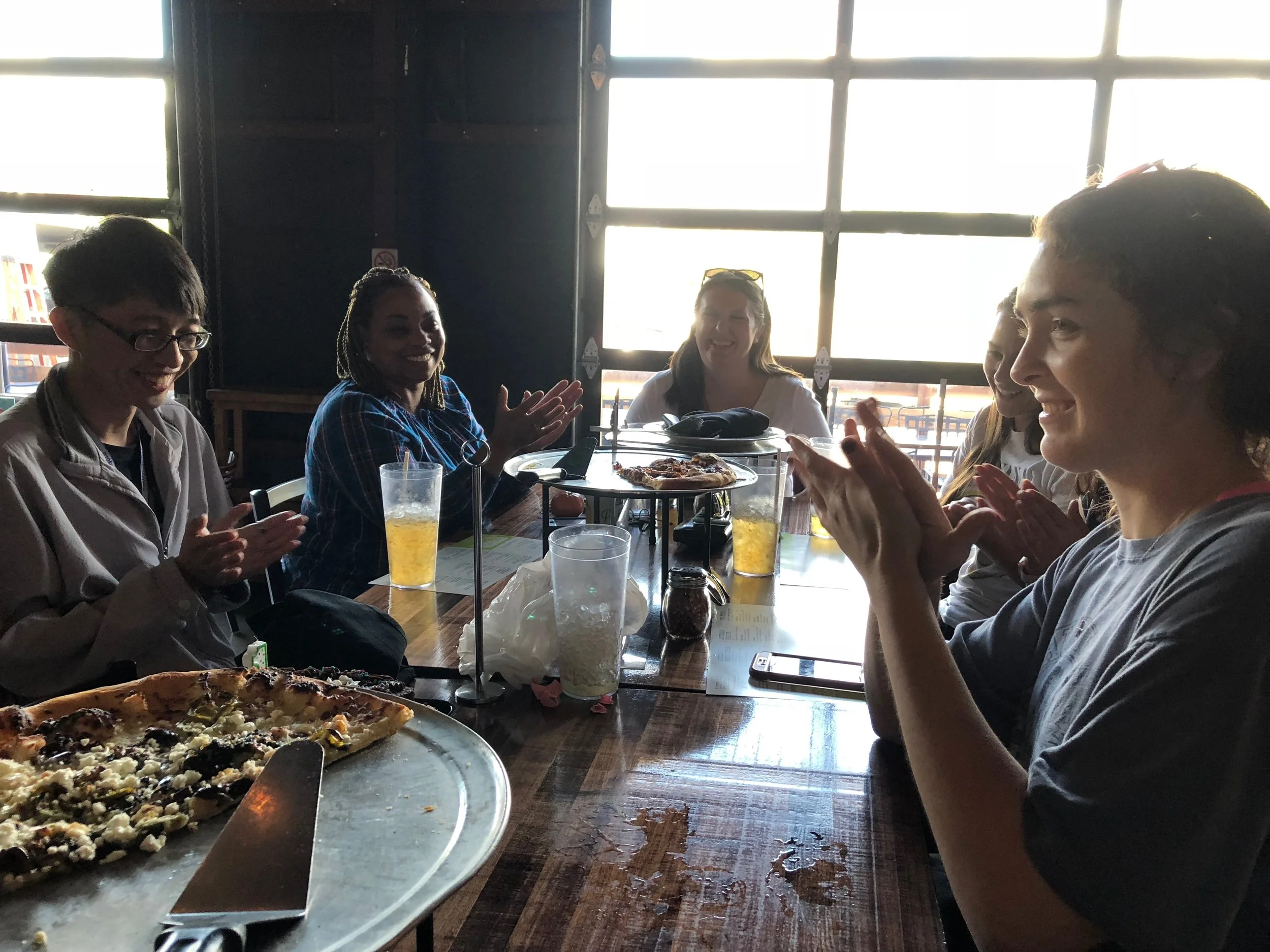 Hancks lab celebrating at Social Pie