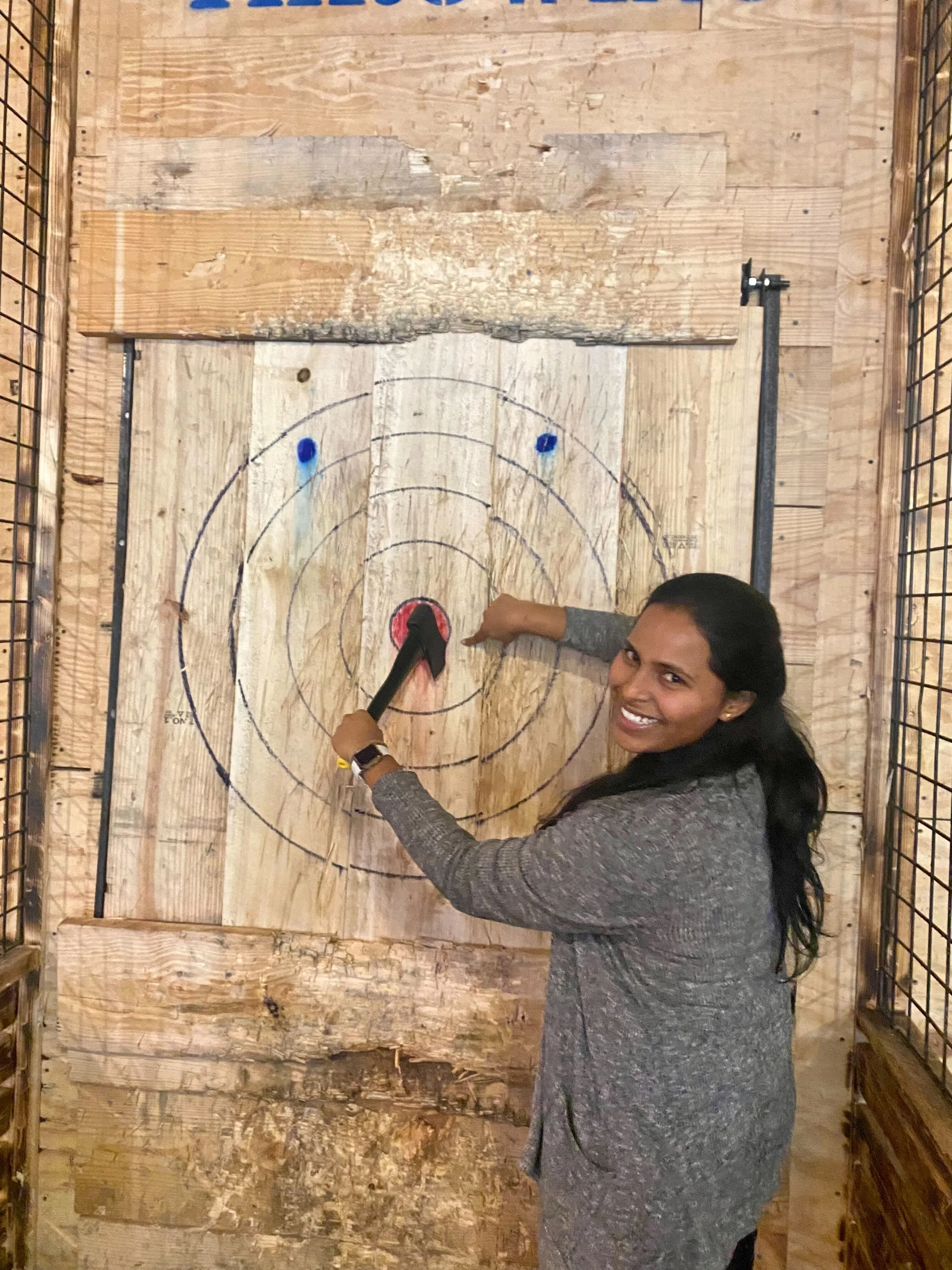 Sruthi's first bullseye
