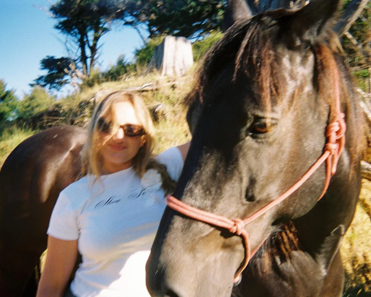 Lotte in the show pony tee, reins are horses own