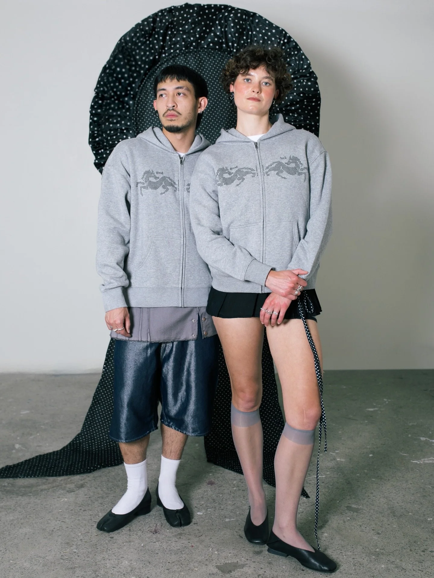A limited top up of the Good Luck 2.0 zip-up is now online ❣️❣️❣️

Photographer/lighting: @paigejessiephoto 
Models: @hollyann_______ @laurencesabrine
