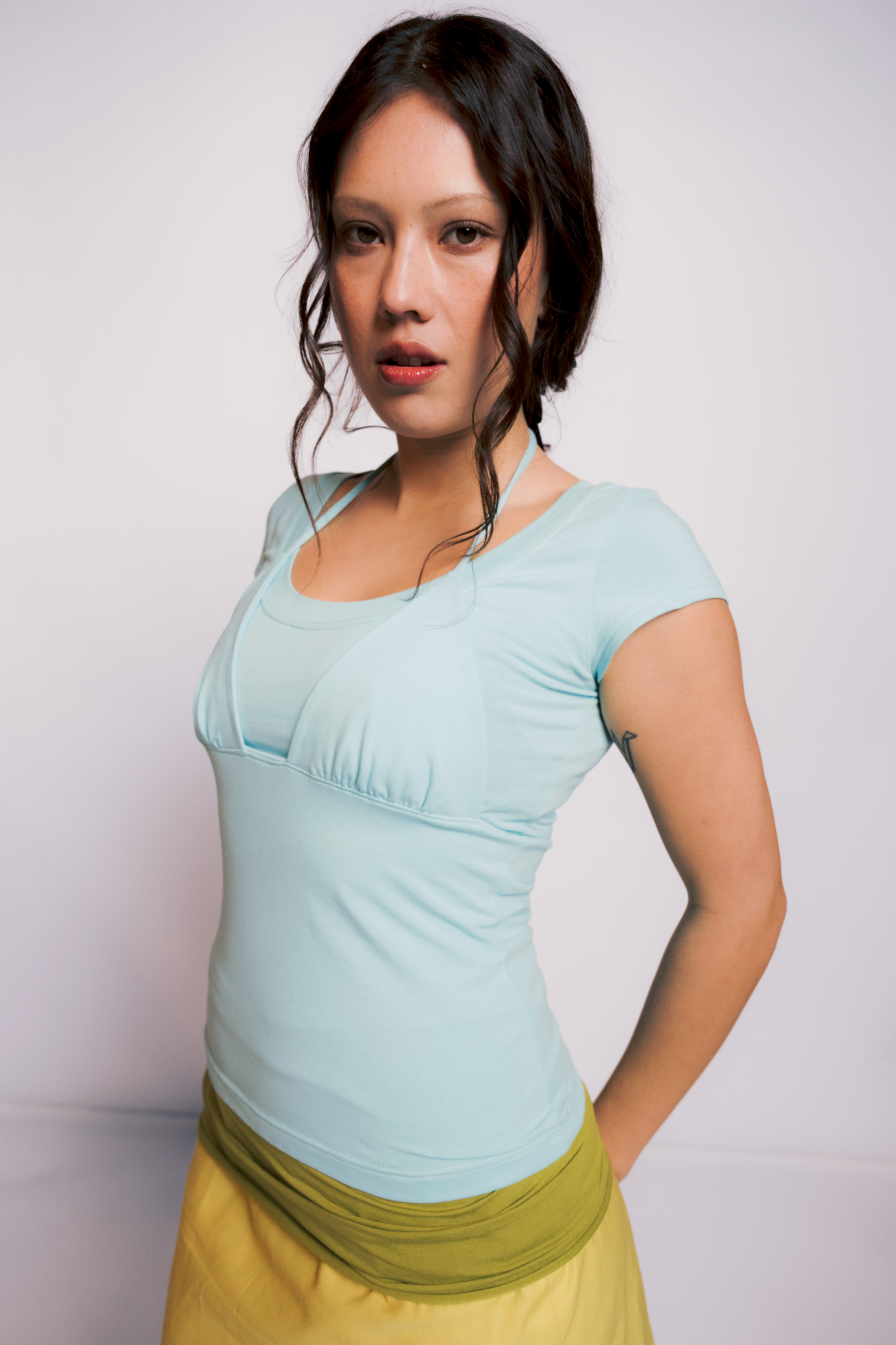 Bikini Scoop Tee - Aqua