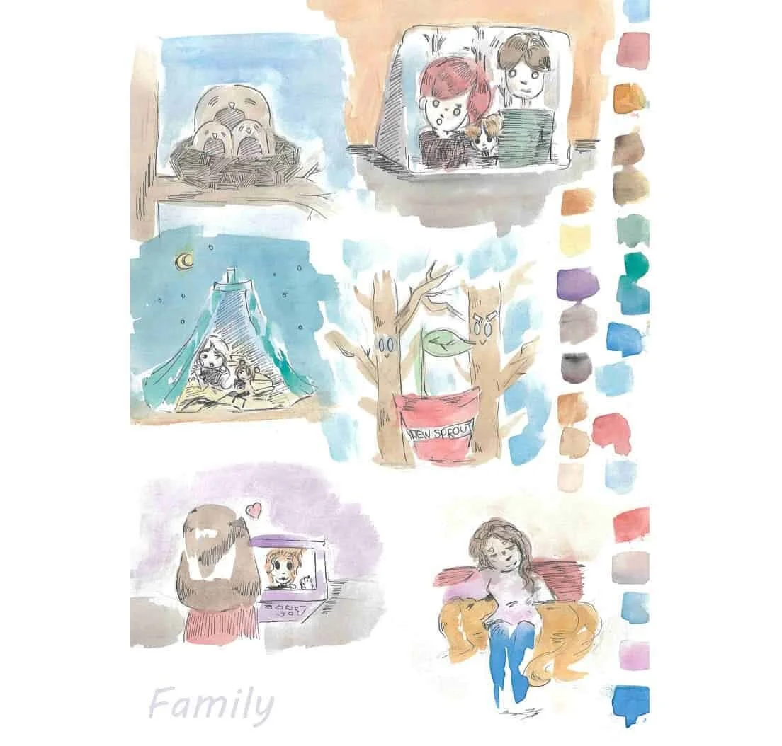 Monday 11th Novemeber 2019: Visual Storytelling - Buzzwords

Here are my quick buzzword drawings that I've worked up with watercolour. Watercolour is one medium that I enjoy using and feel like I've improved a lot since the start of the year when usi