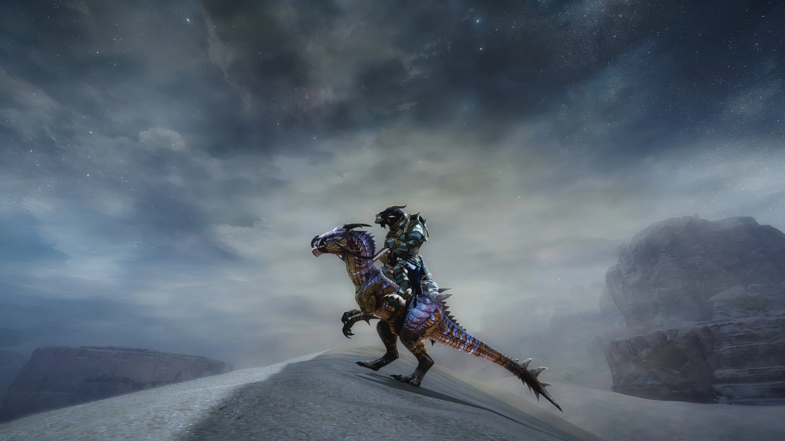 Nightfall in the Crystal Oasis