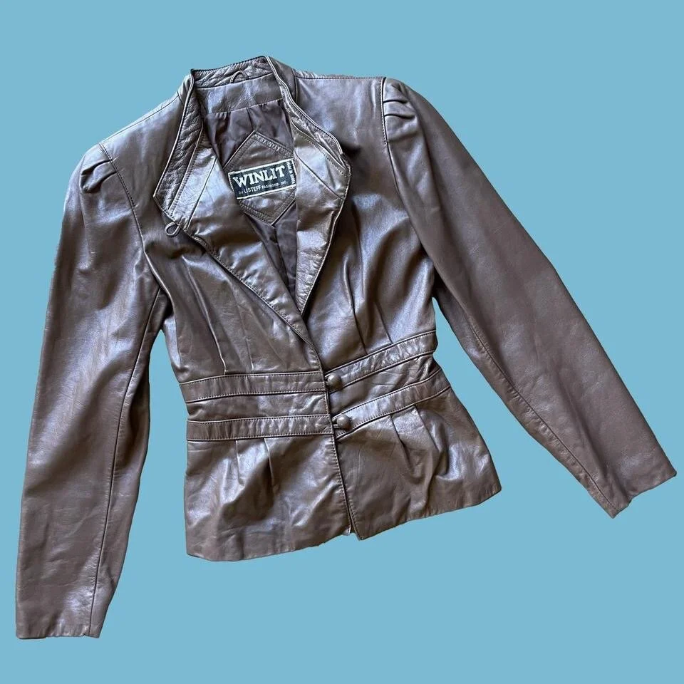 Winlit womens leather clearance jacket