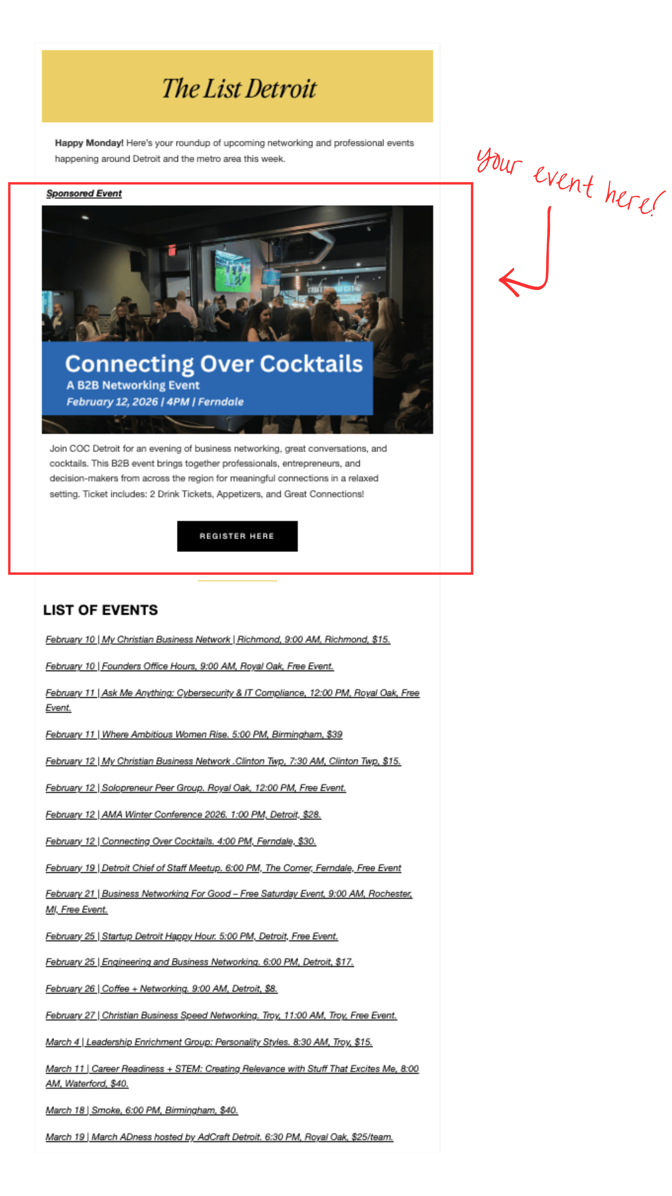 preview of email with ad