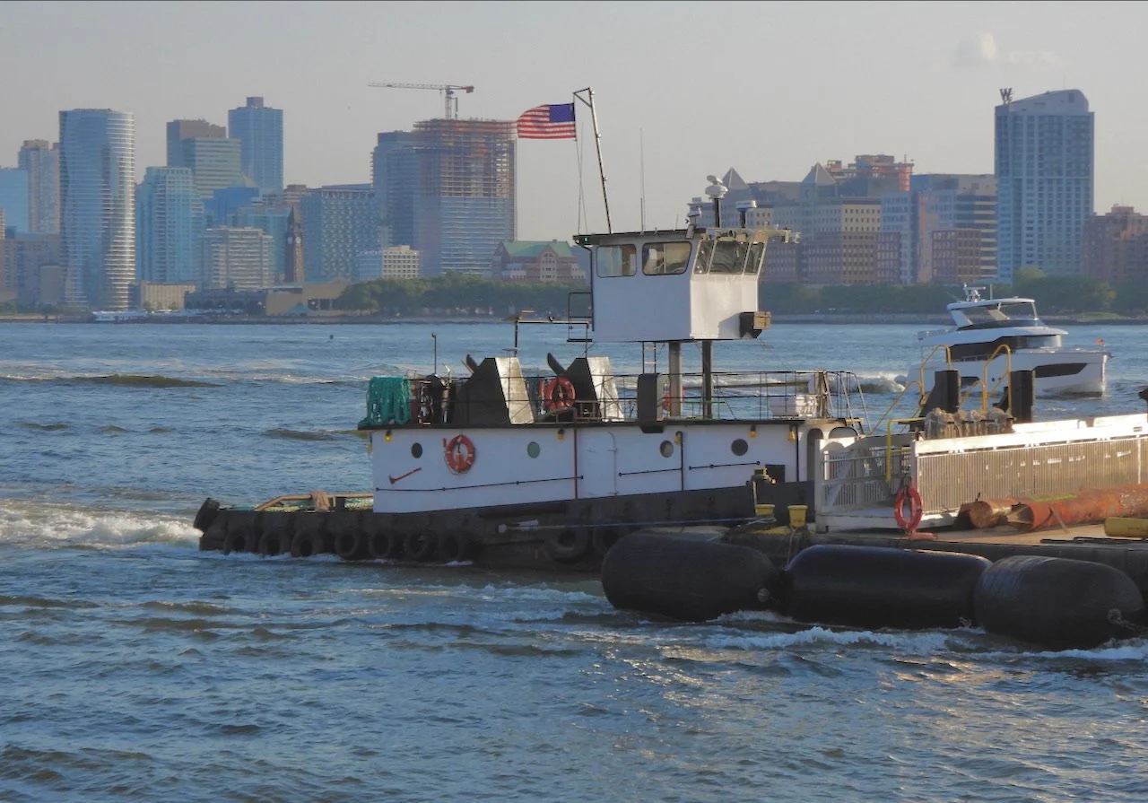 Seaway Jennifer tugboat retractable wheelhouse pushing barge