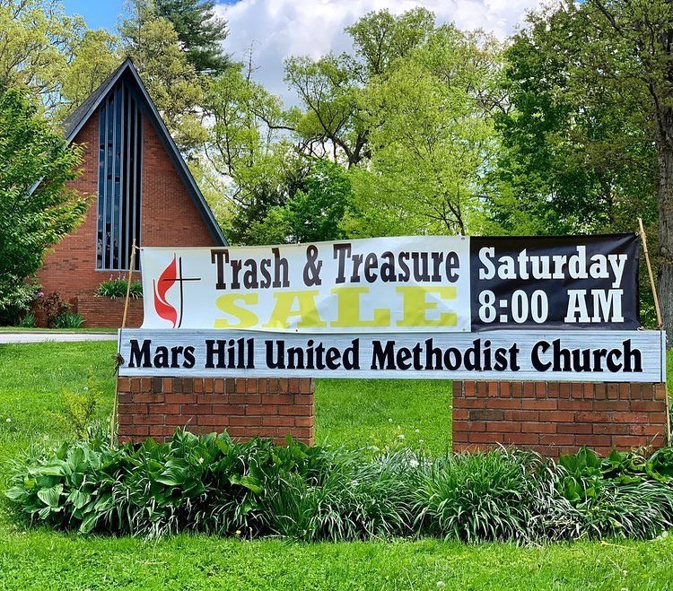 The Annual Trash and Treasures Sale returns to Mars Hill United Methodist Church on Saturday May 4 from 8 am until 1 pm. The sale is sponsored by the United Women in Faith, formerly known as United Methodist Women (UMW).

How to Support the Sale:

➡️