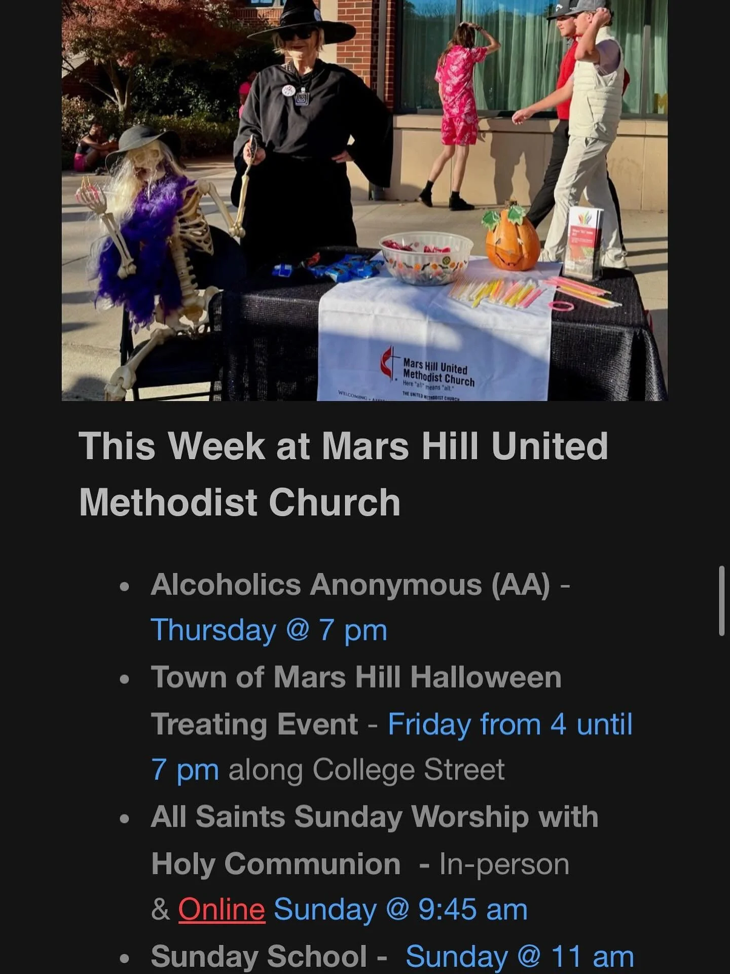 A new week: new opportunities. Whether this will be your first time or you&rsquo;re a life-long member, there are many opportunities to connect and engage this week. 

🔗 marshillumcnc.org/events