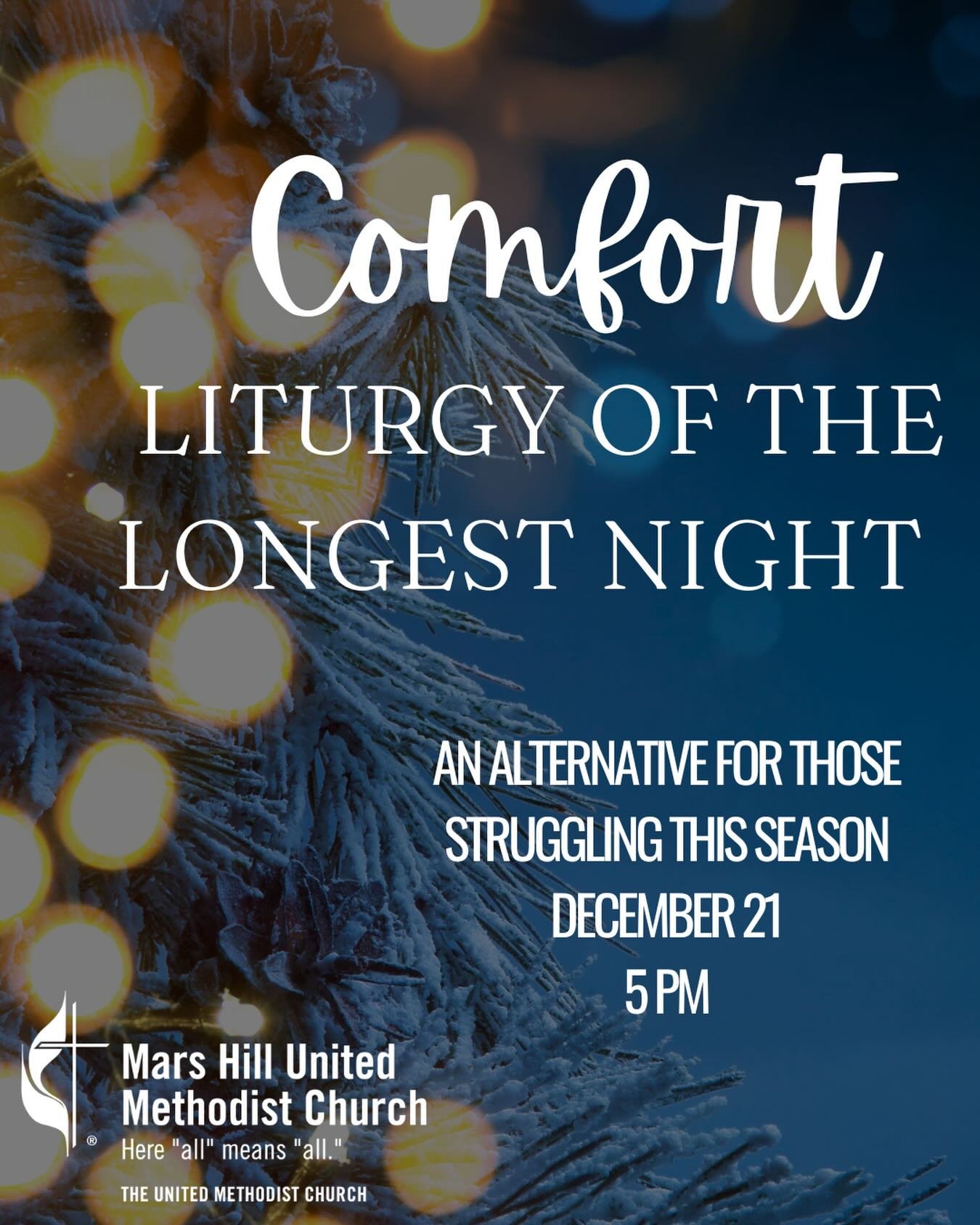 ❤️&zwj;🩹In the bleak mid-winter, not everyone is up and cheery for the Christmas holidays. A number of human situations make parties and joviality painful for many people in our congregations and community - hence, the term &ldquo;Blue Christmas&rdq