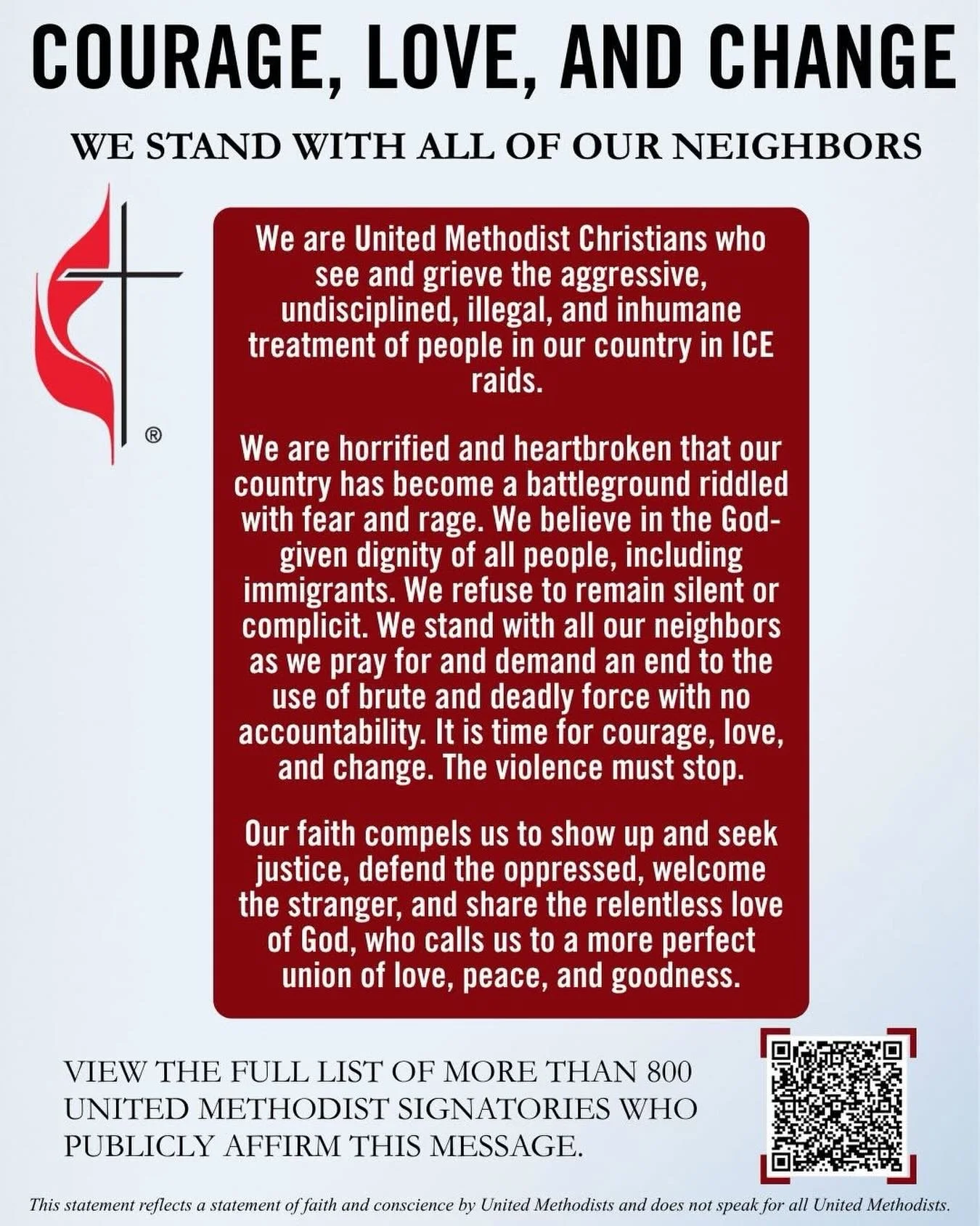 📣 ❤️ Over 1,000 United Methodists from across Western North Carolina are offering a public witness on behalf of people harmed by current immigration enforcement policies. Rooted in faith, scripture, the common good, the United Methodist General Rule