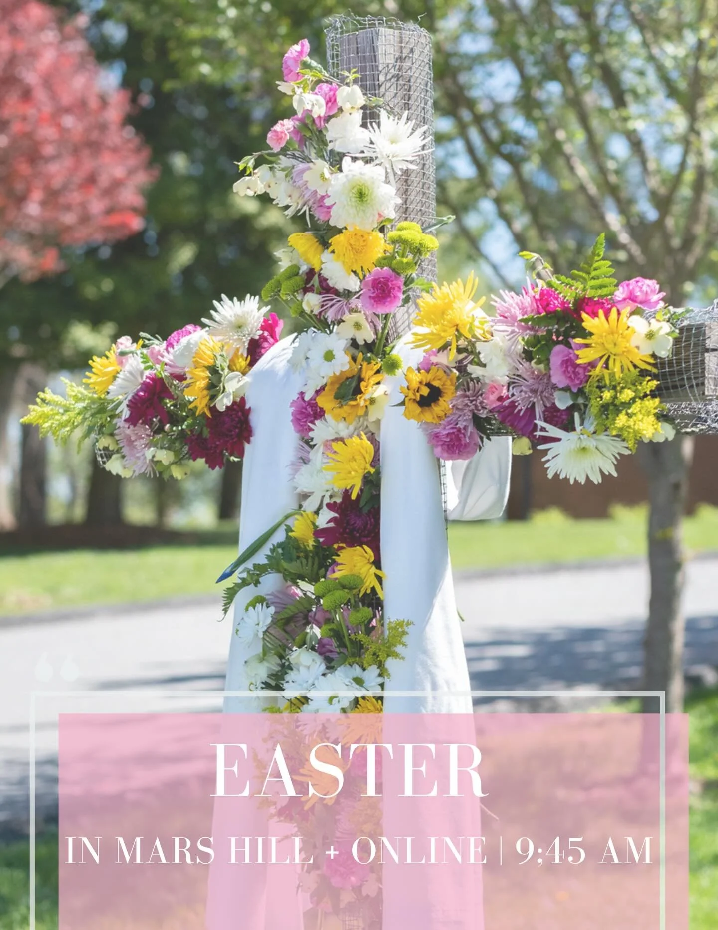 🌷✝️ Join us this Sunday at 9:45 AM in Mars Hill or online as we celebrate the resurrection.

We&rsquo;ll share Holy Communion, flower the cross together (bring a few blooms if you&rsquo;d like) and hold onto the good news:

🤍 love is stronger than 