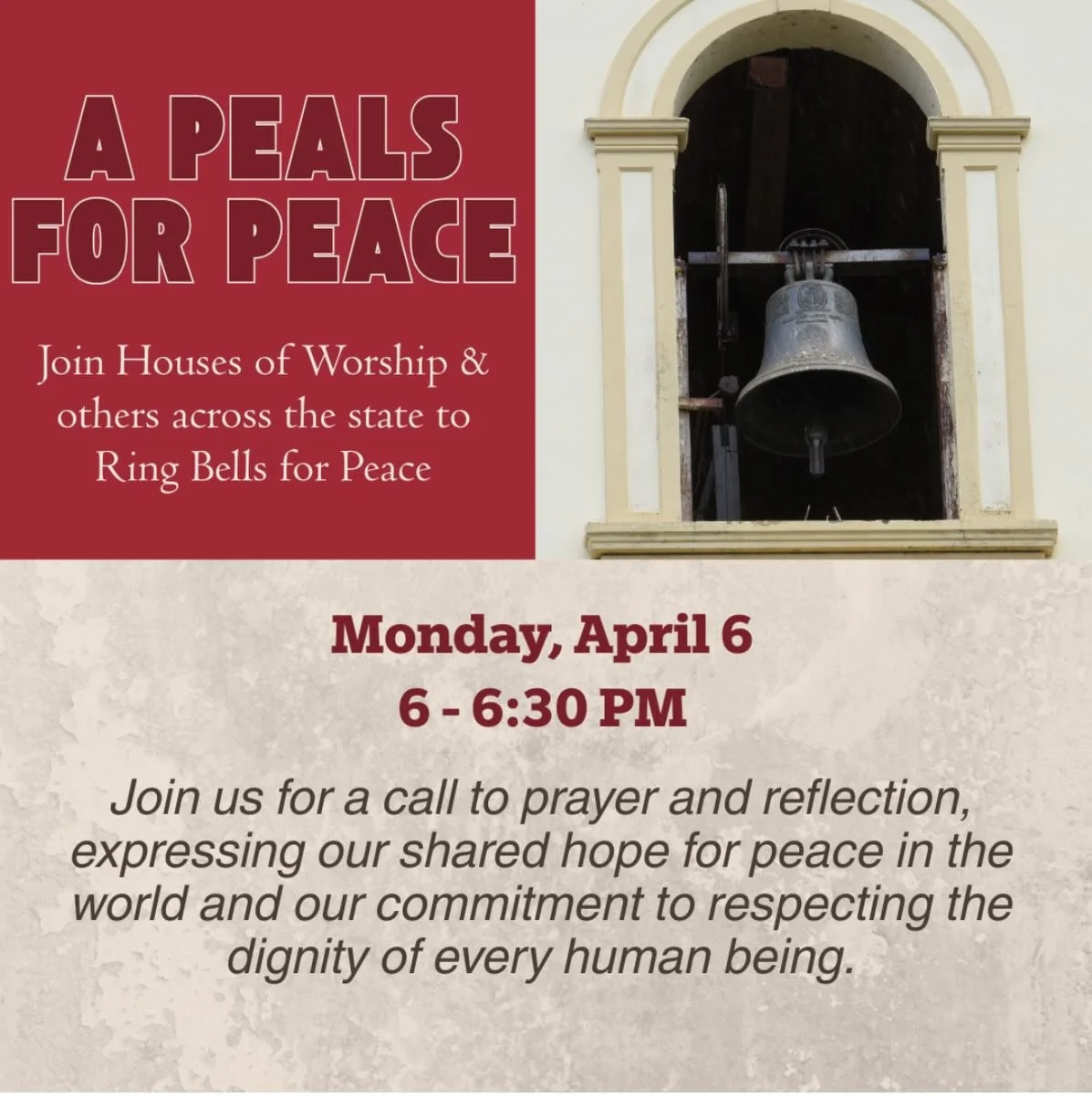 🔔Beginning at 6 pm, will be ringing bells in front of Mars Hill UMC and the steeple bell of Mars Hill Baptist will be ringing &mdash; A Peals for Peace! 🕊️

#MarsHillNC #Peace #WNC #828isGreat #MadisonCountyNC