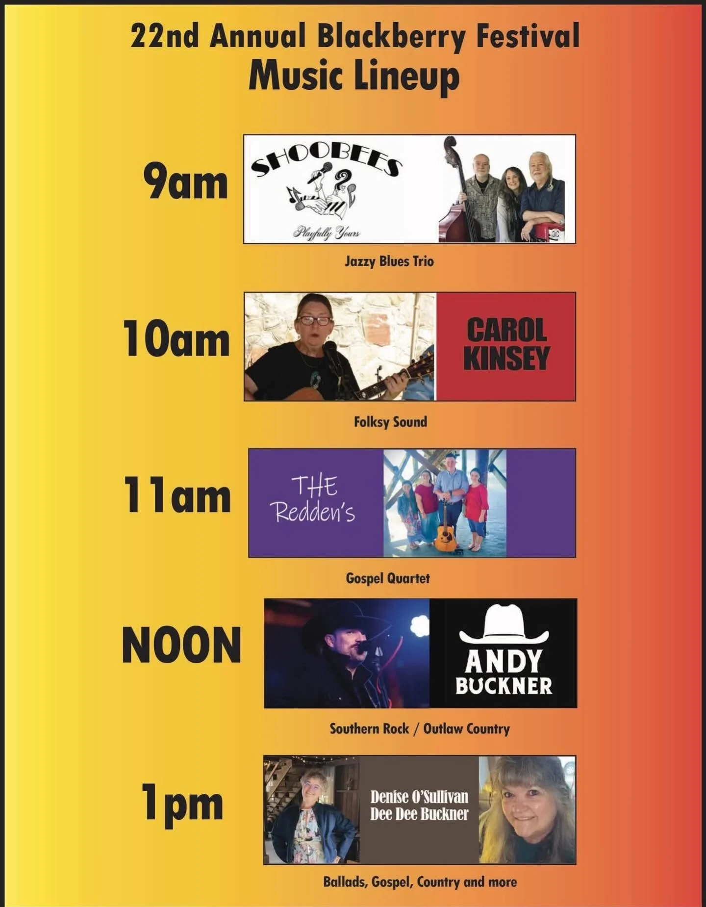 🎶you can catch many of our church musicians at the Balckbery Festival in Ebbs Chapel this weekend! 🎵