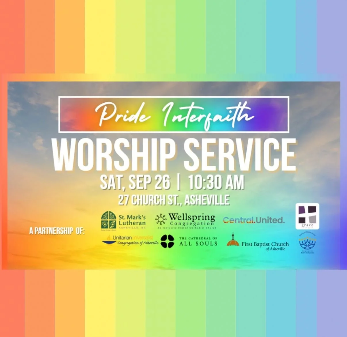 🌈We&rsquo;d be honored to share a pew with you as the Blue Ridge Pride Festival kicks off today 🏳️&zwj;⚧️🏳️&zwj;🌈

#pride #blueridgepride #lgbtq #asheville #wnc