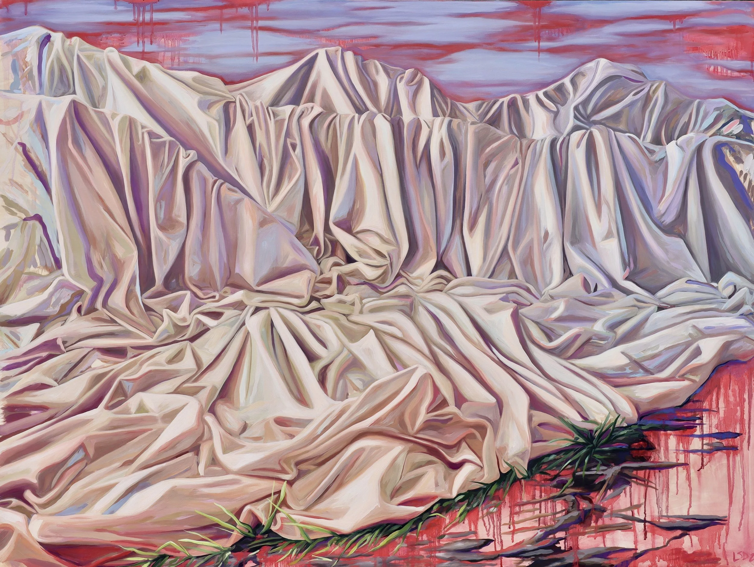 Fire Blanket, Whitney Lake.  Oil on Panel, 36 x 48", 2026.